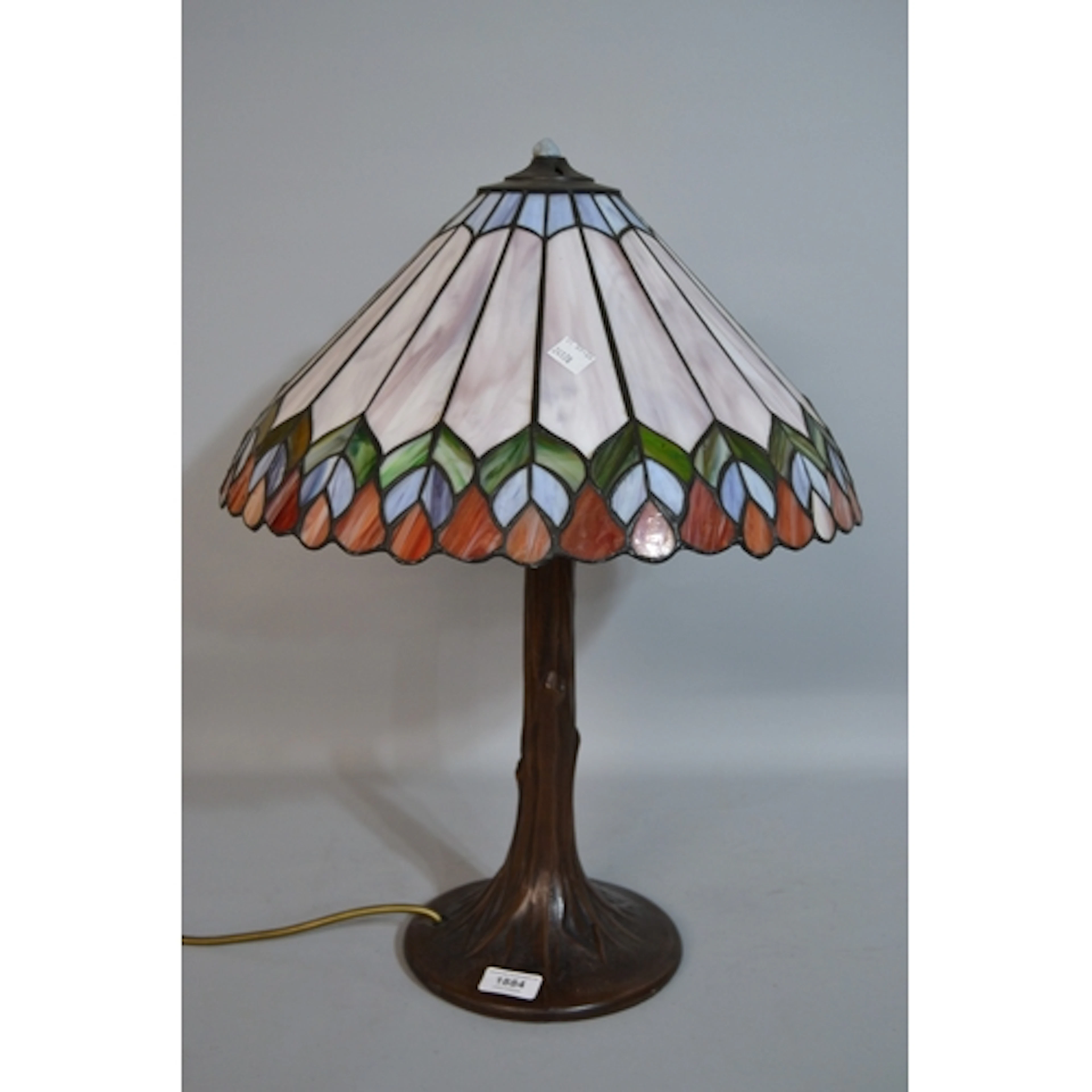 Tiffany style bronzed metal table lamp