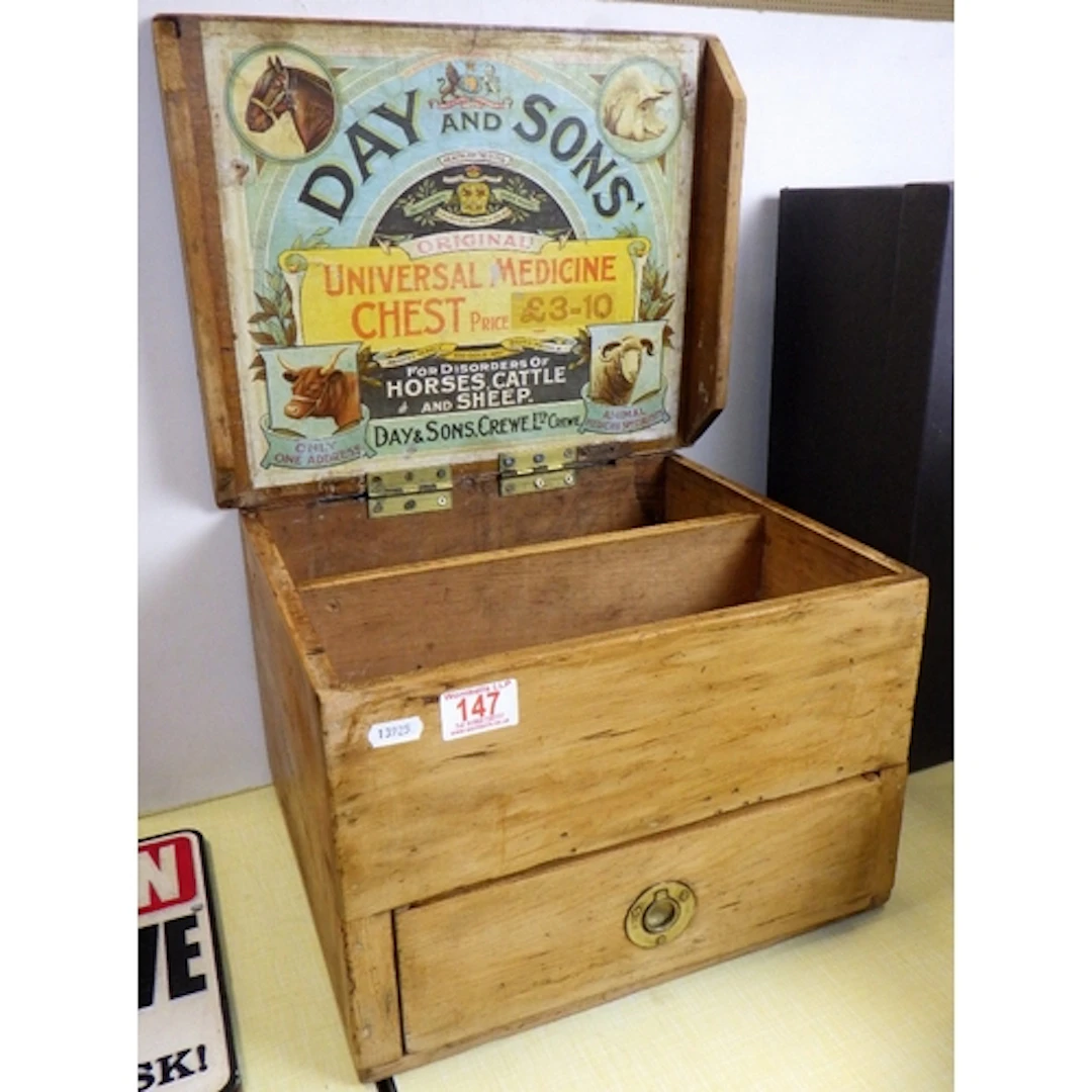 A vintage pine box