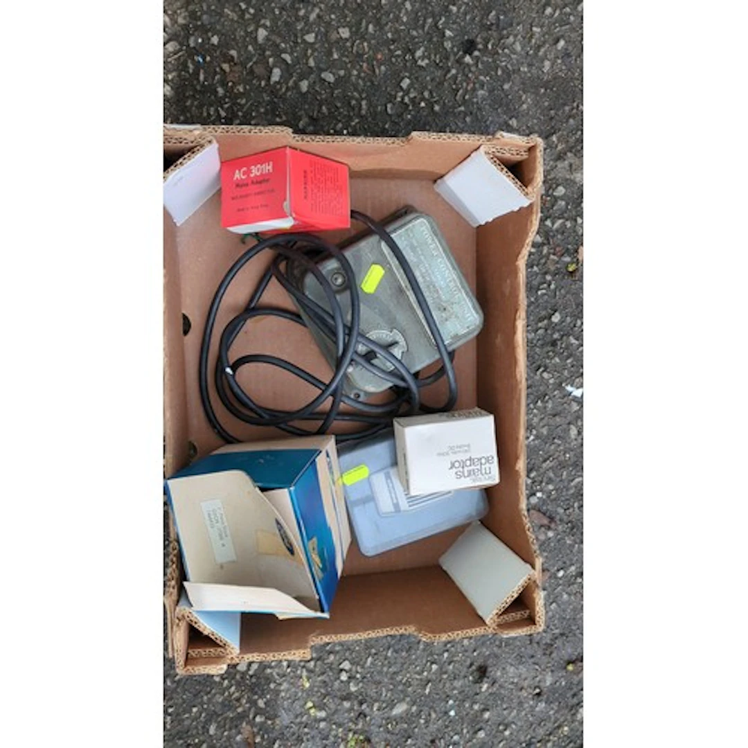A group of electrical and automotive accessories, including ...