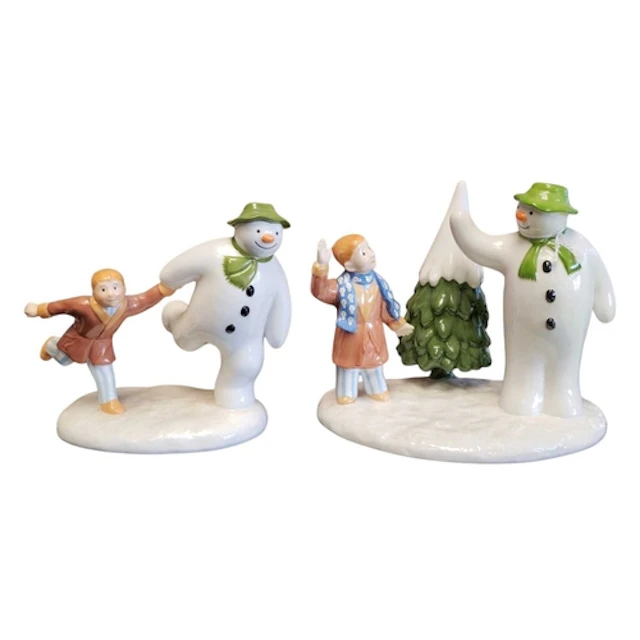 Coalport - Two vintage 20th century Coalport Snowman porcela...