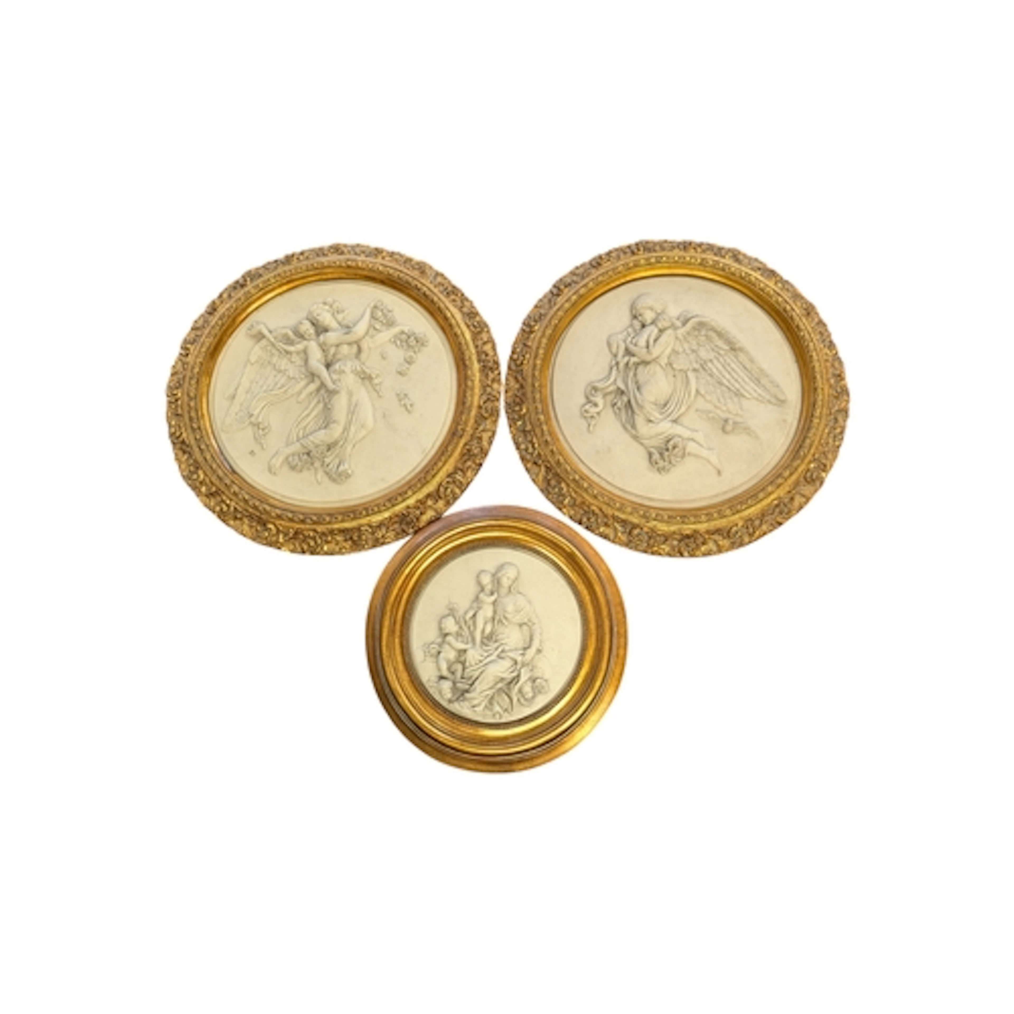 A collection of vintage reproduction stone wall plaques. Of ...