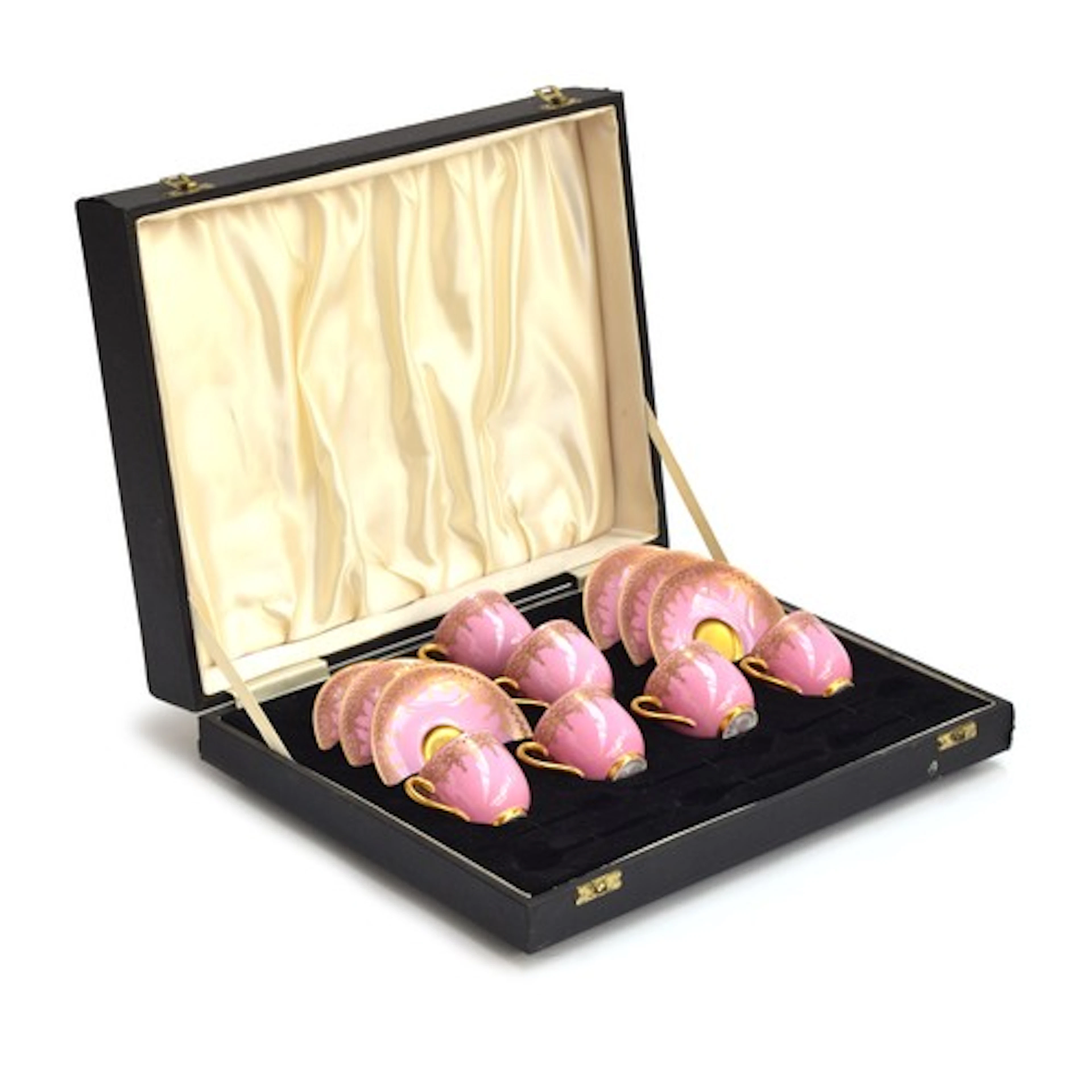 An early 20th century Royal Worcester cased set of demitasse...