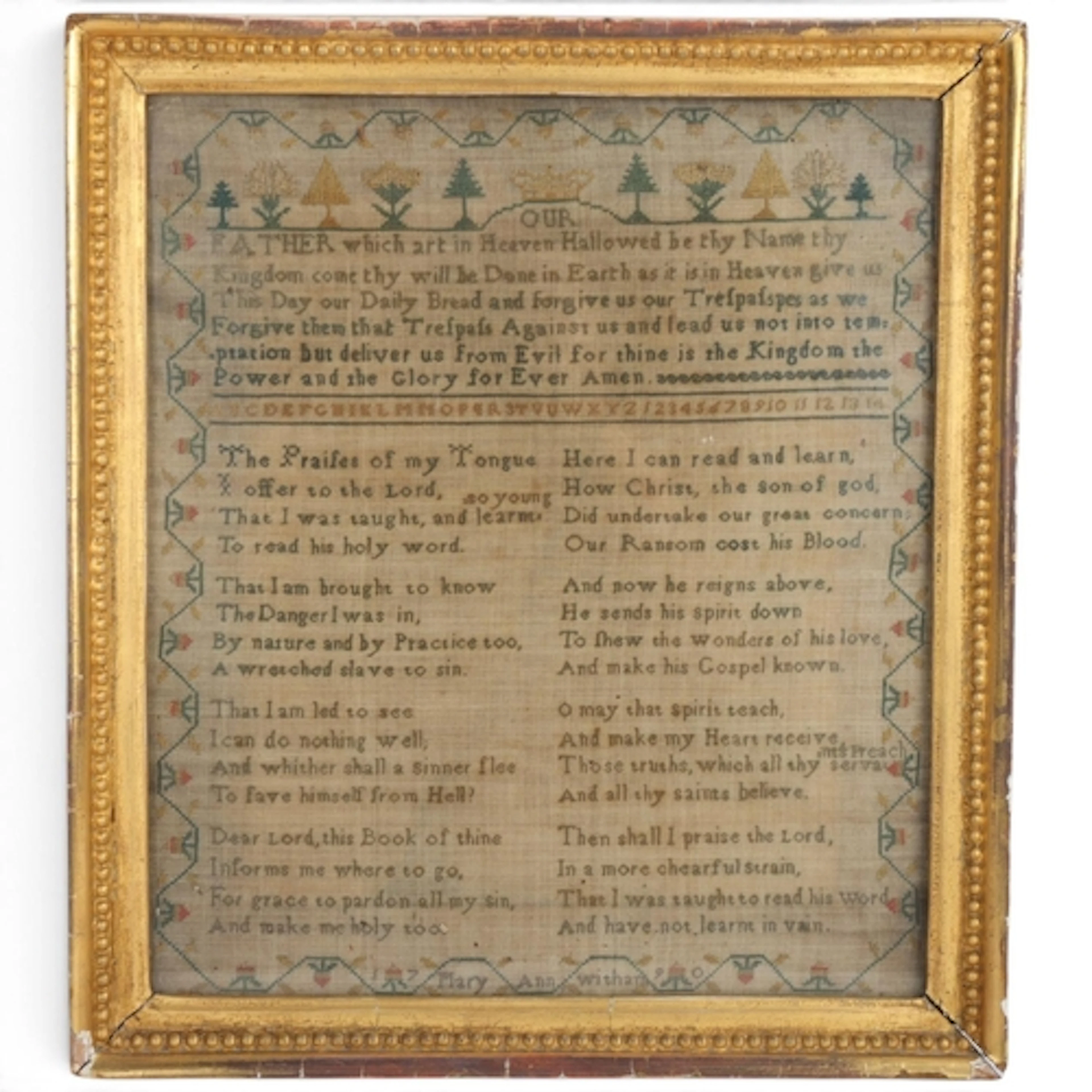 A George III Period needlework sampler, by Mary Ann Witham 1...