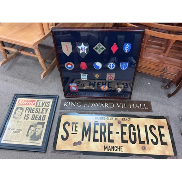 An enamel sign for Tourung Club De France pus a metal King E...