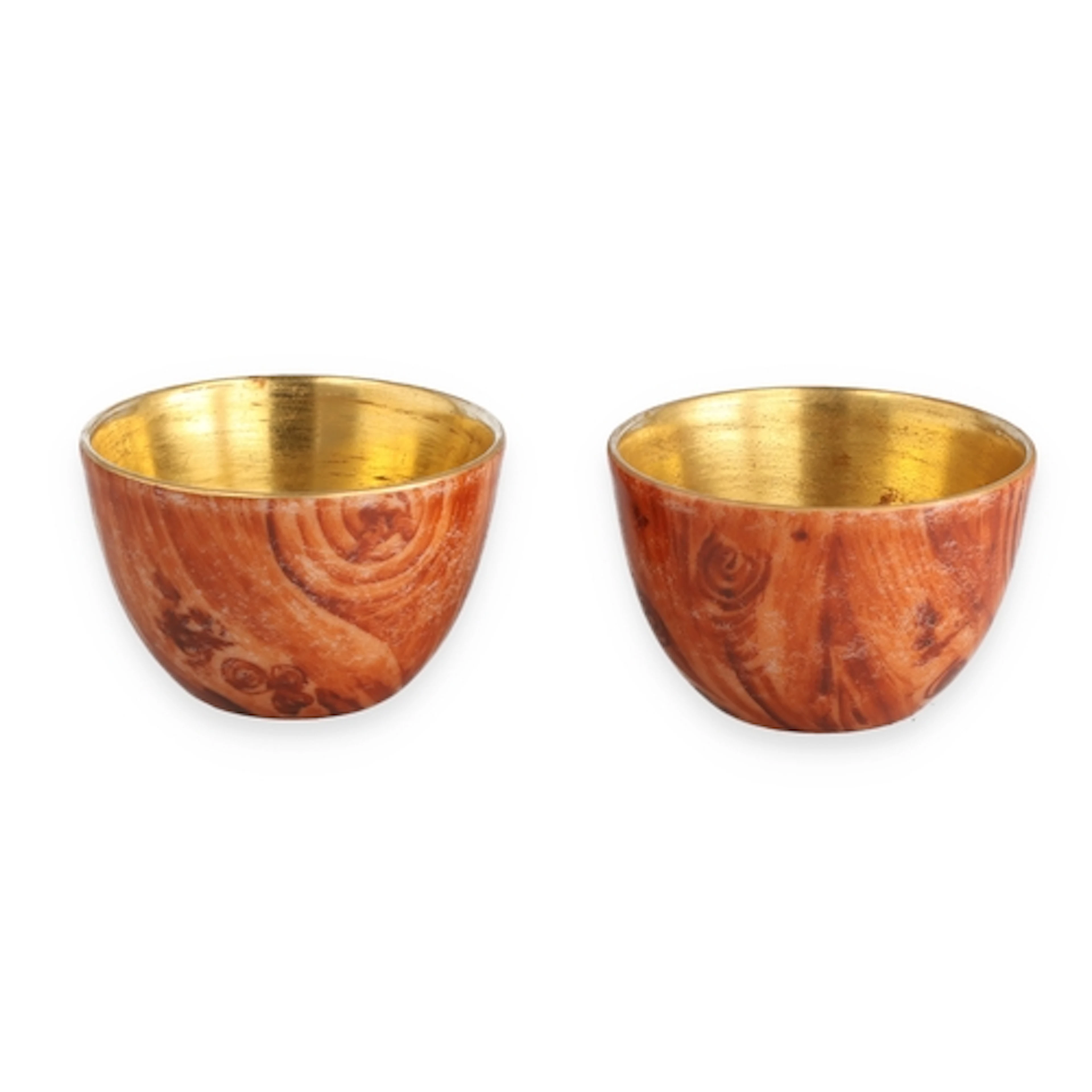 A PAIR OF 19TH CENTURY/REPUBLIC PERIOD WINE CUPS, FAUX BOIS ...