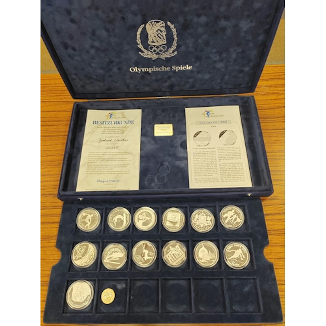 2002 - 2004 Olympic Games silver proof set FDC, in original ...
