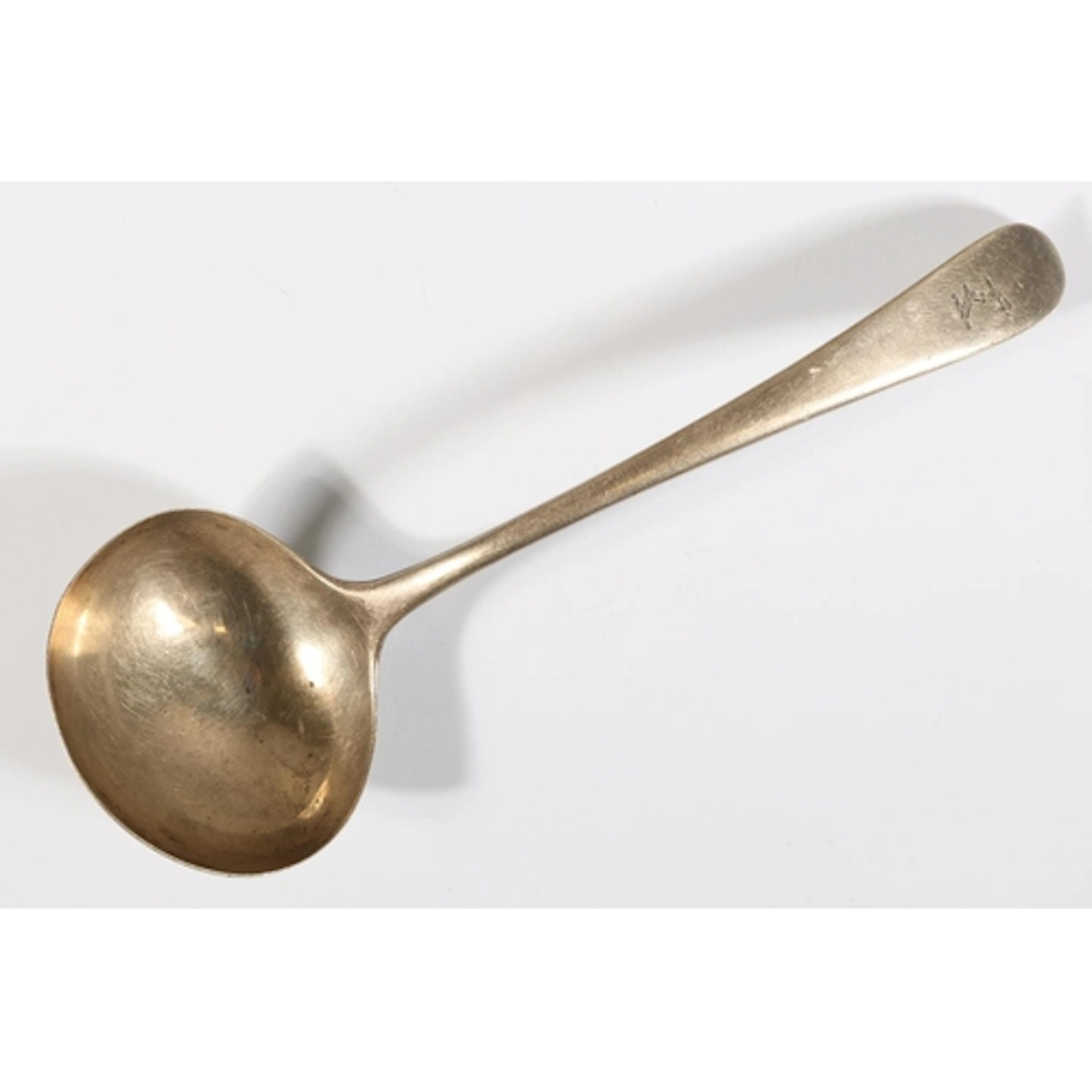 Antique silver sauce ladle, marks rubbed, 44g.