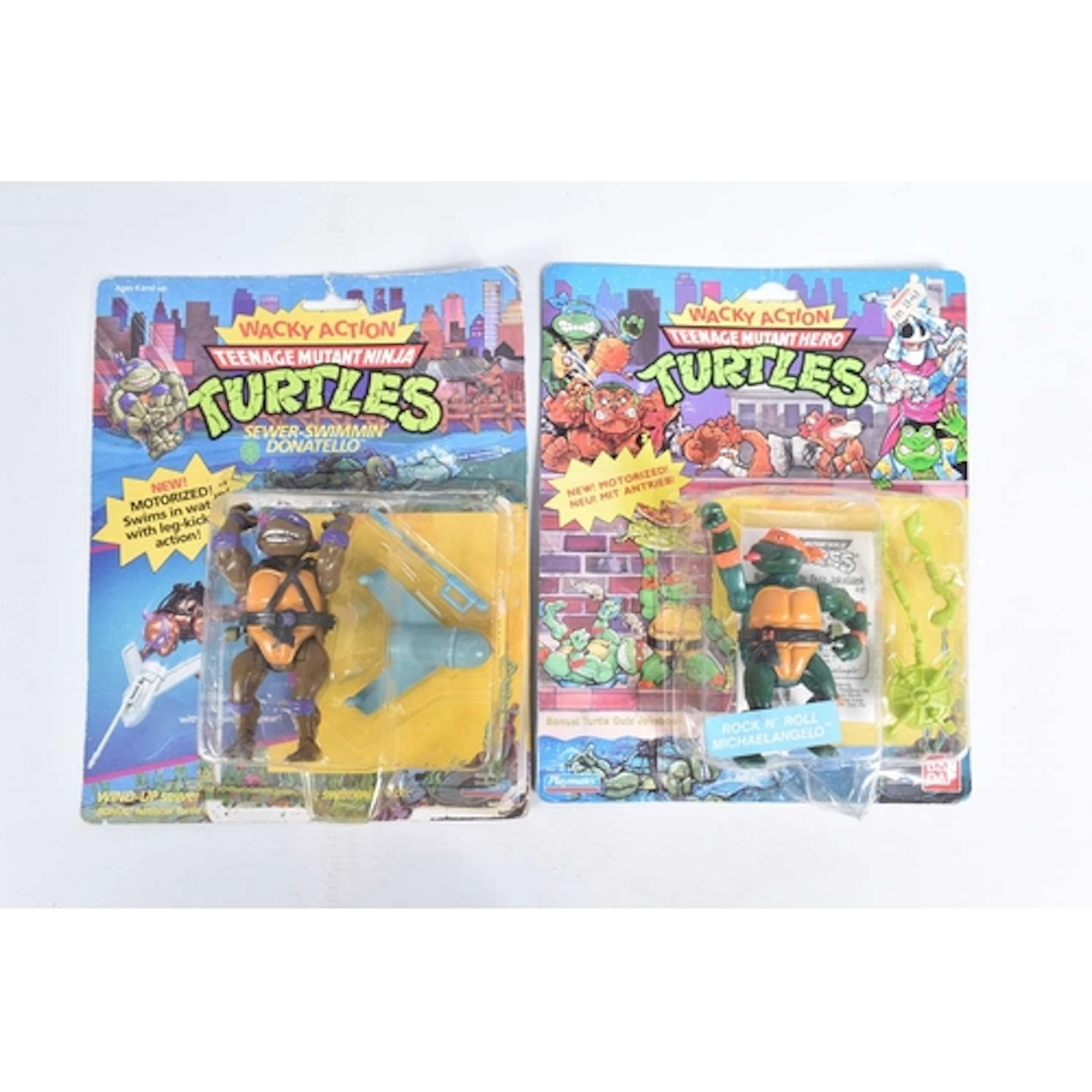 TWO BOXED BANDAI 1989 PLAYMATES WACKY ACTION TEENAGE MUTANT ...