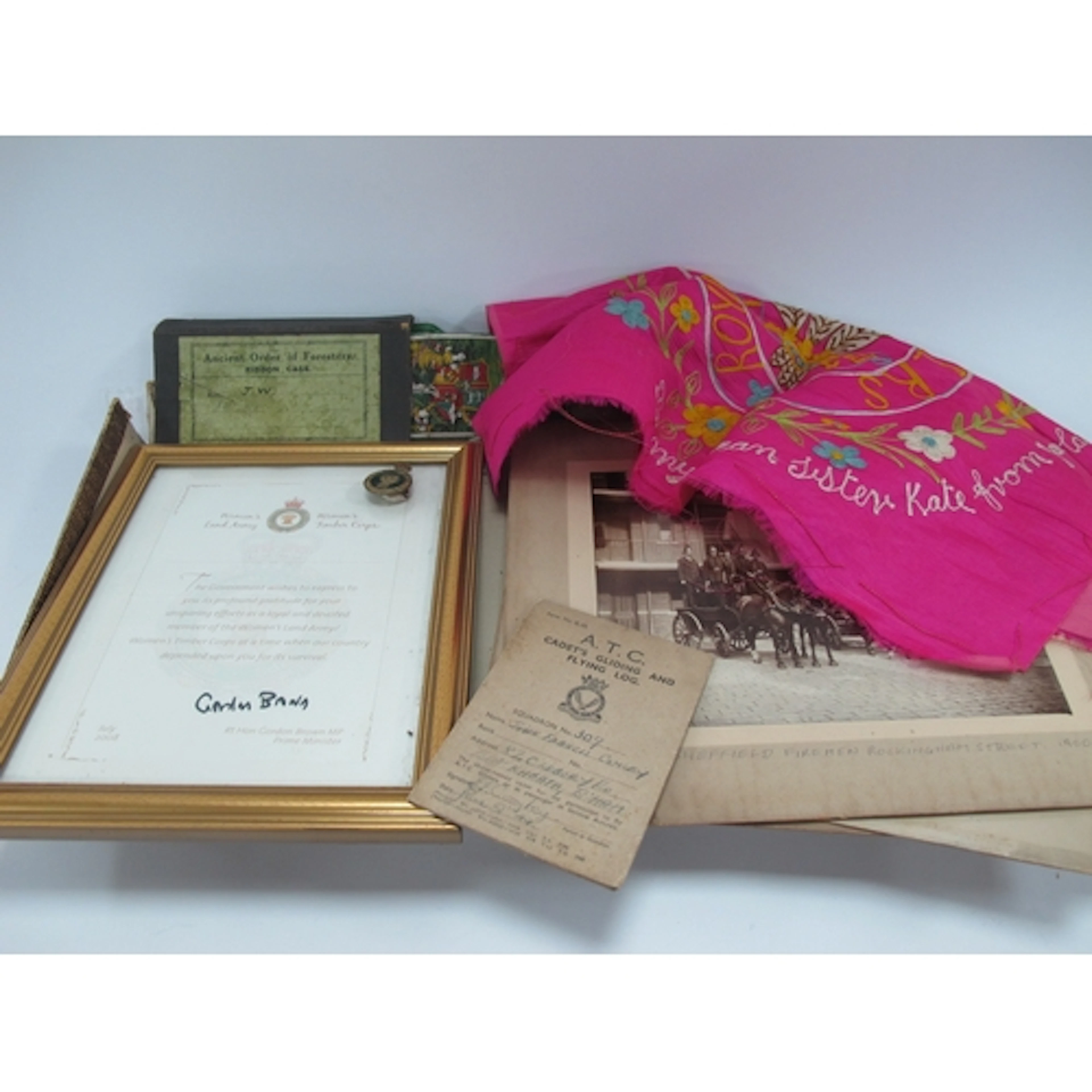 A 1916 Welsh Fusiliers Silk Sweetheart Embroidery, a Women's...