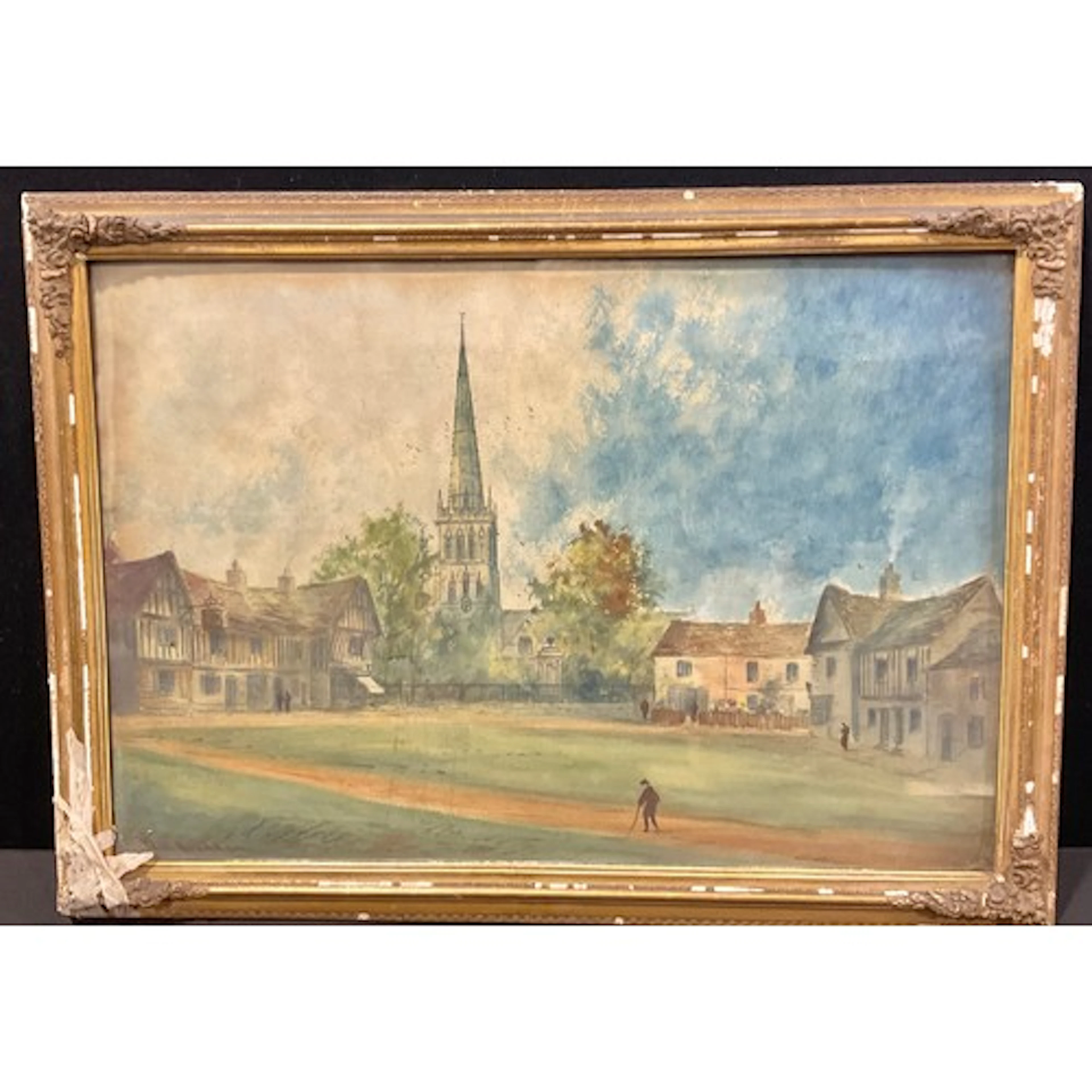 Paul Braddon (British 1864-1938) Village Green with Church a...