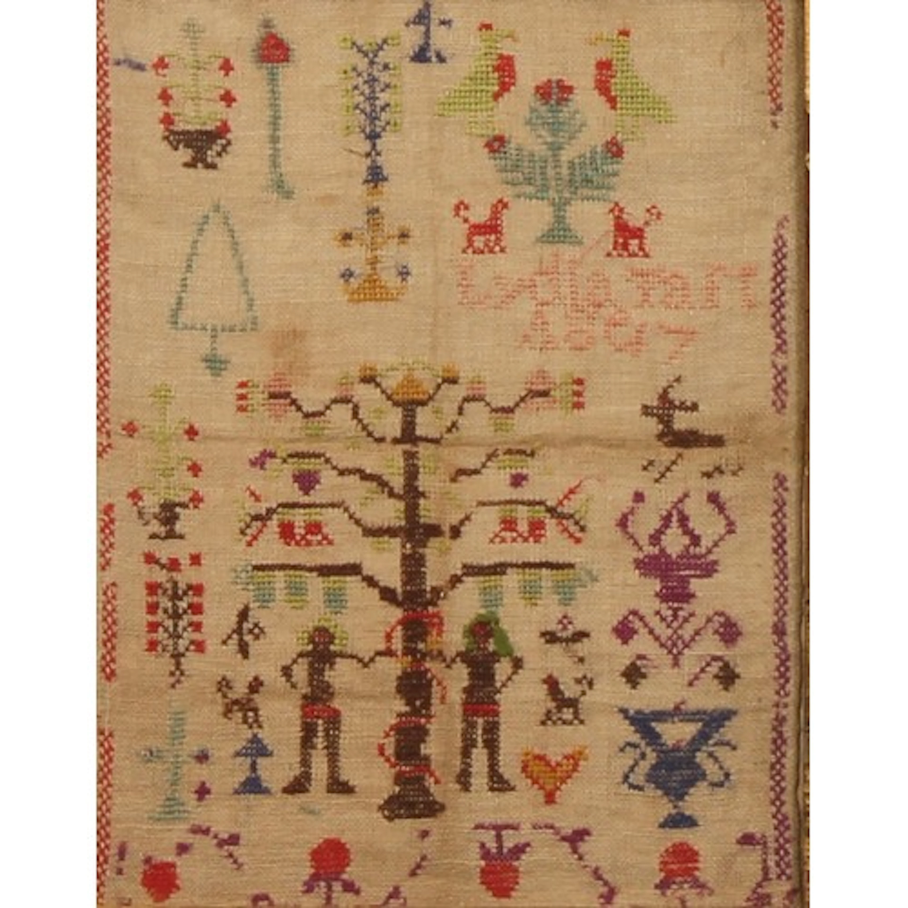 An unusual 19th century needlework sampler, by Lydia Taft, A...