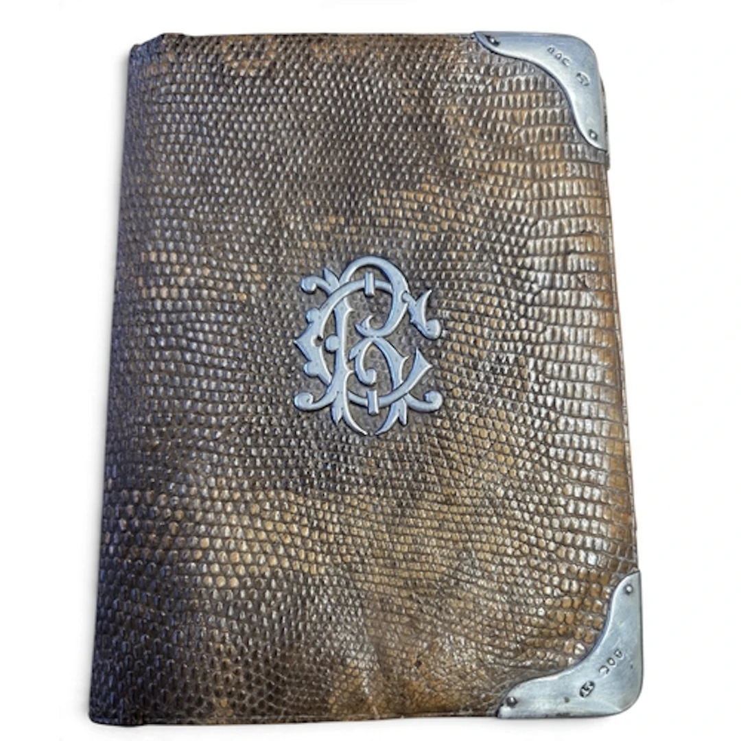 An exceptional Silver mounted Lizard skin Wallet, London 189...