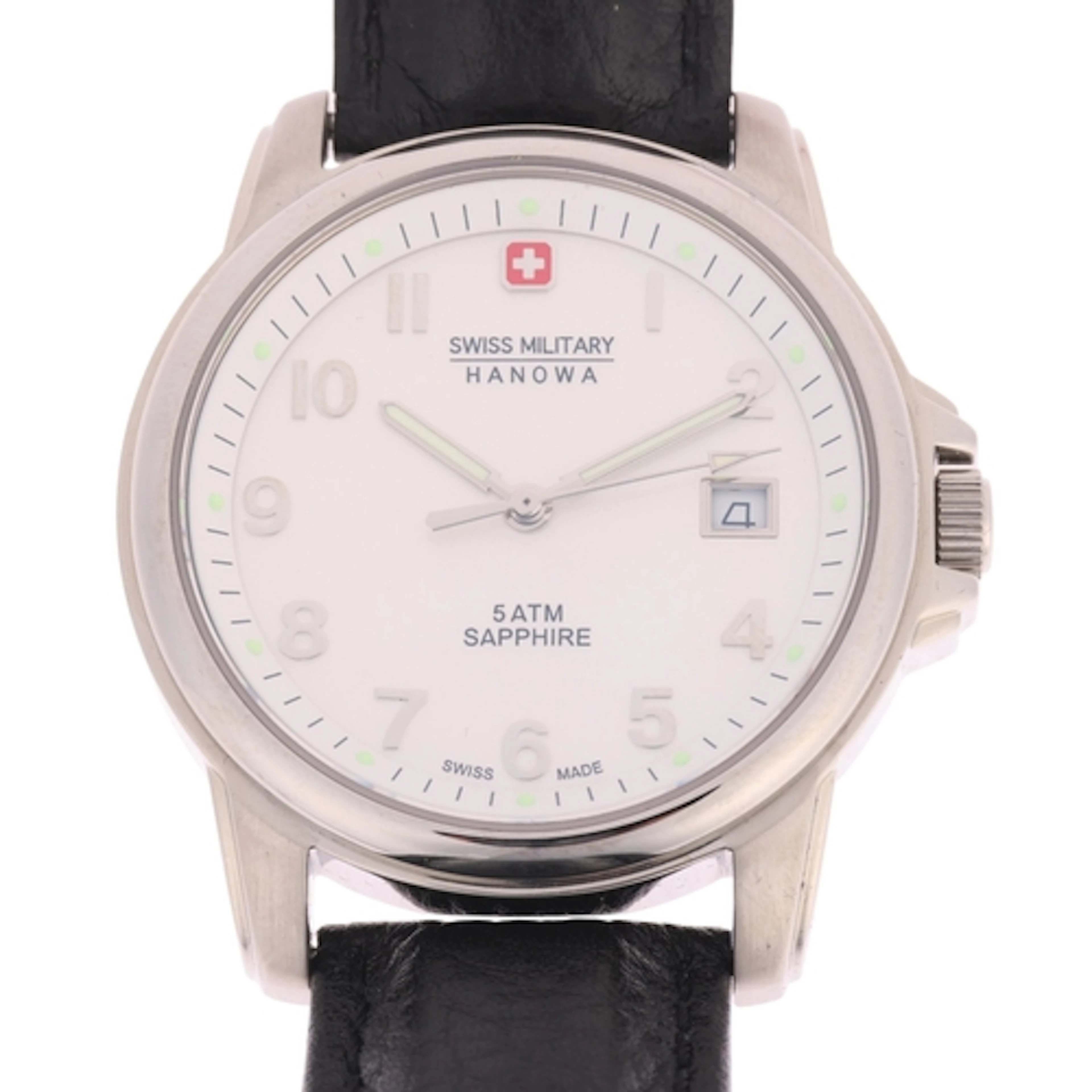 HANOWA - a stainless steel Swiss military quartz calendar wr...