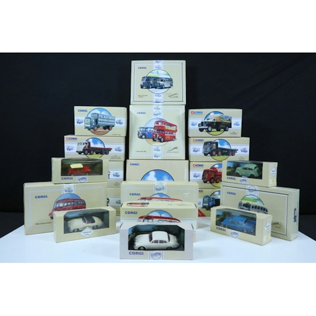 20 Boxed Corgi diecast models to include 7 x Commercials fro...