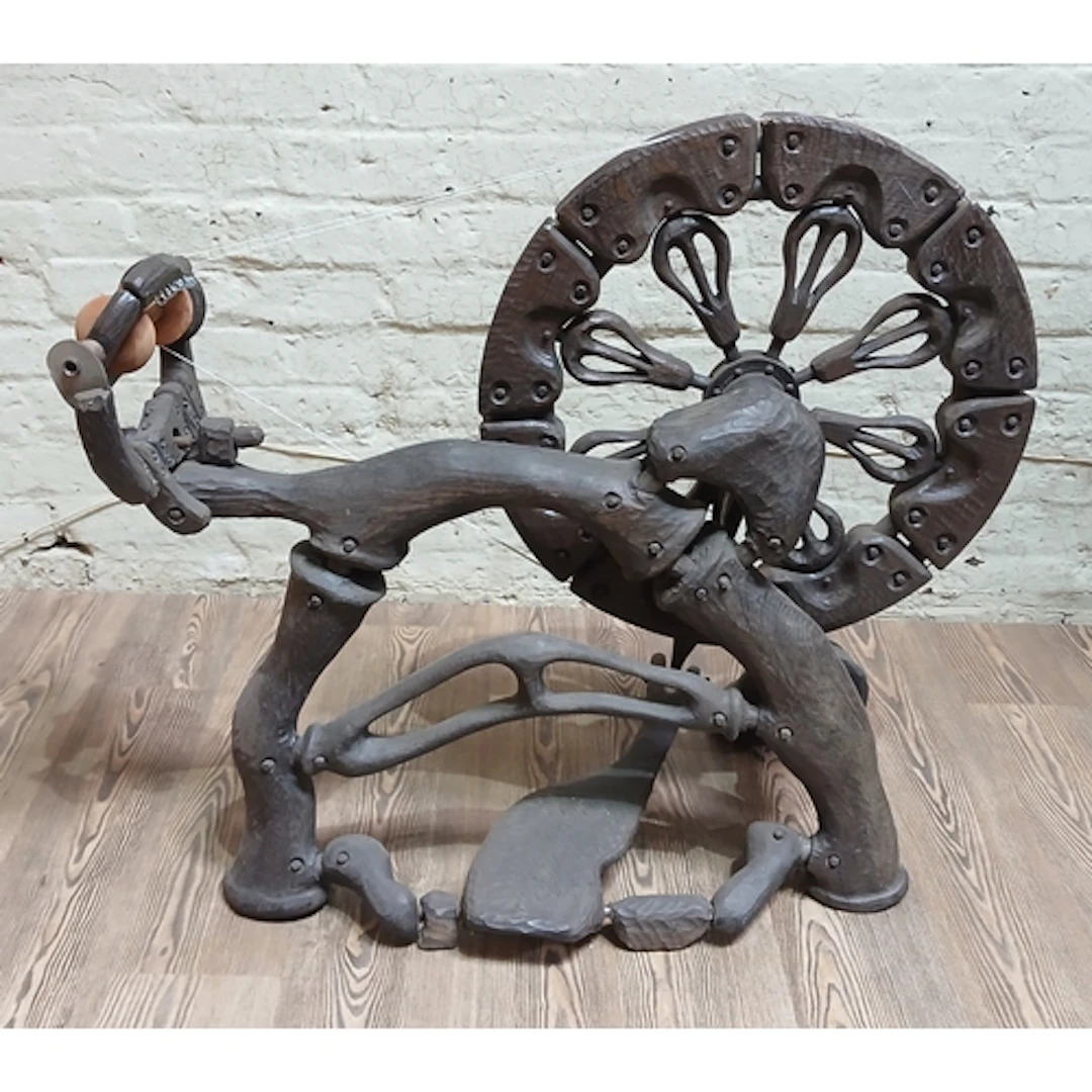 John Southworth Prescott (b1939), spinning wheel, reclaimed ...