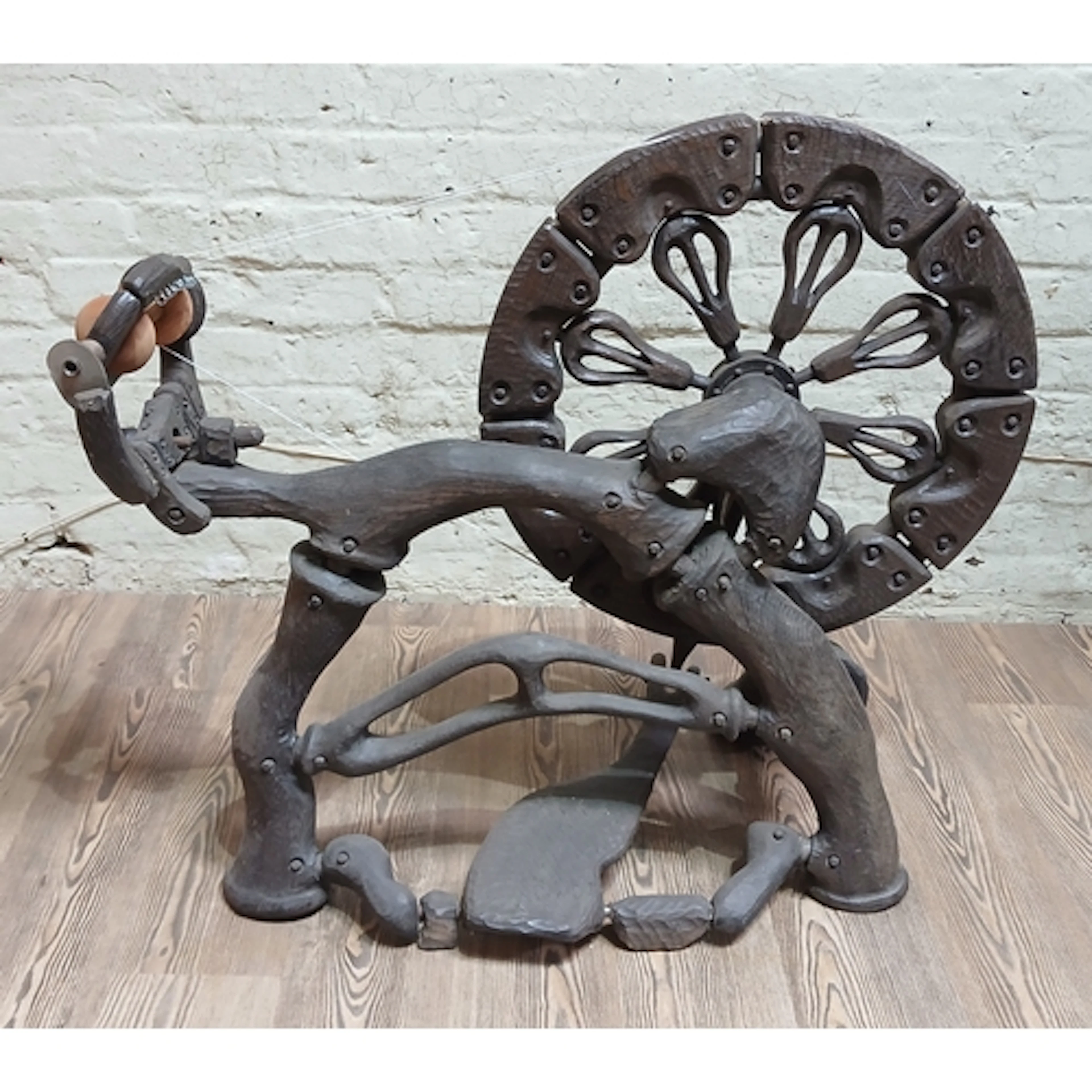 John Southworth Prescott (b1939), spinning wheel, reclaimed ...