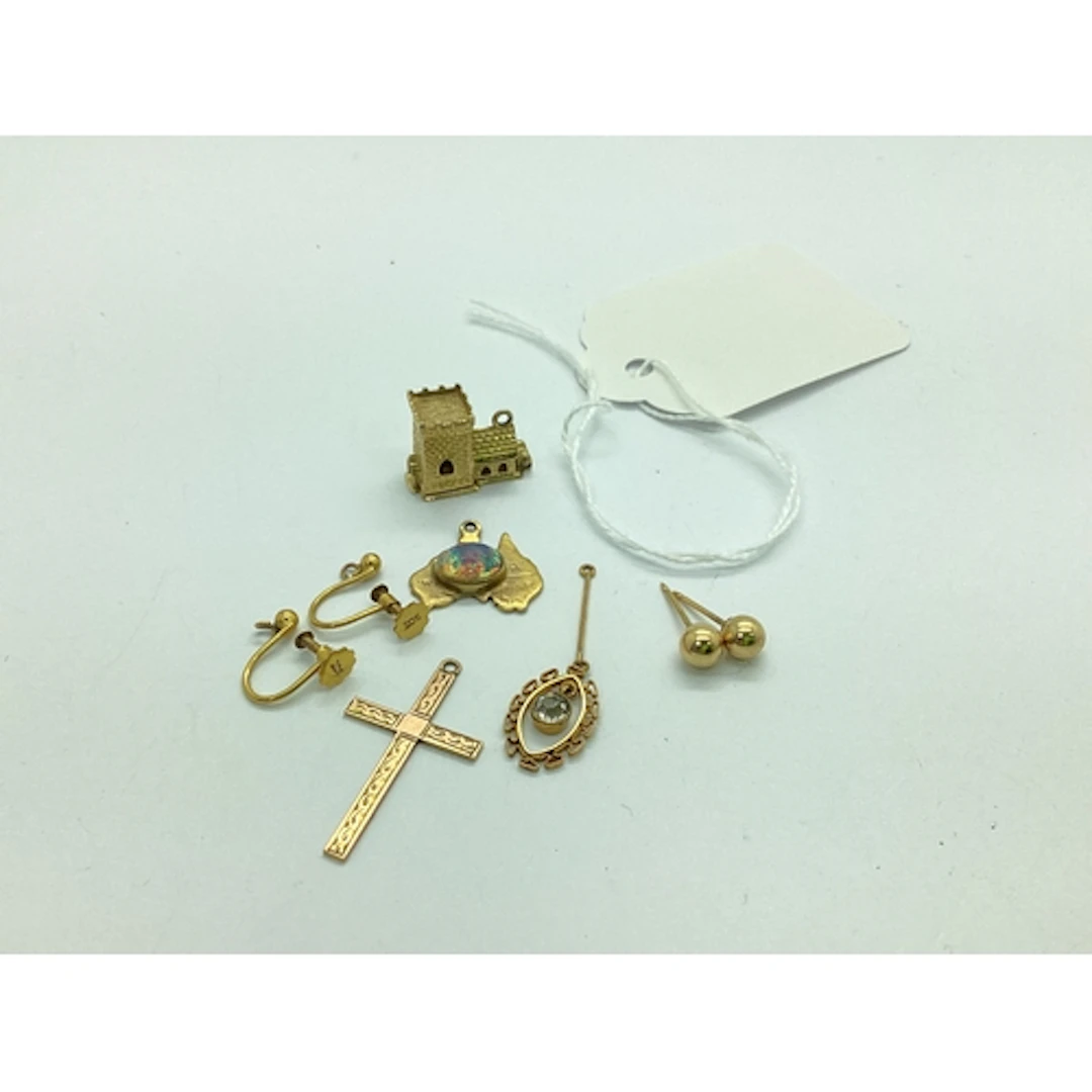 A 9ct Rose Gold Cross Pendant, of textured design, engraved ...