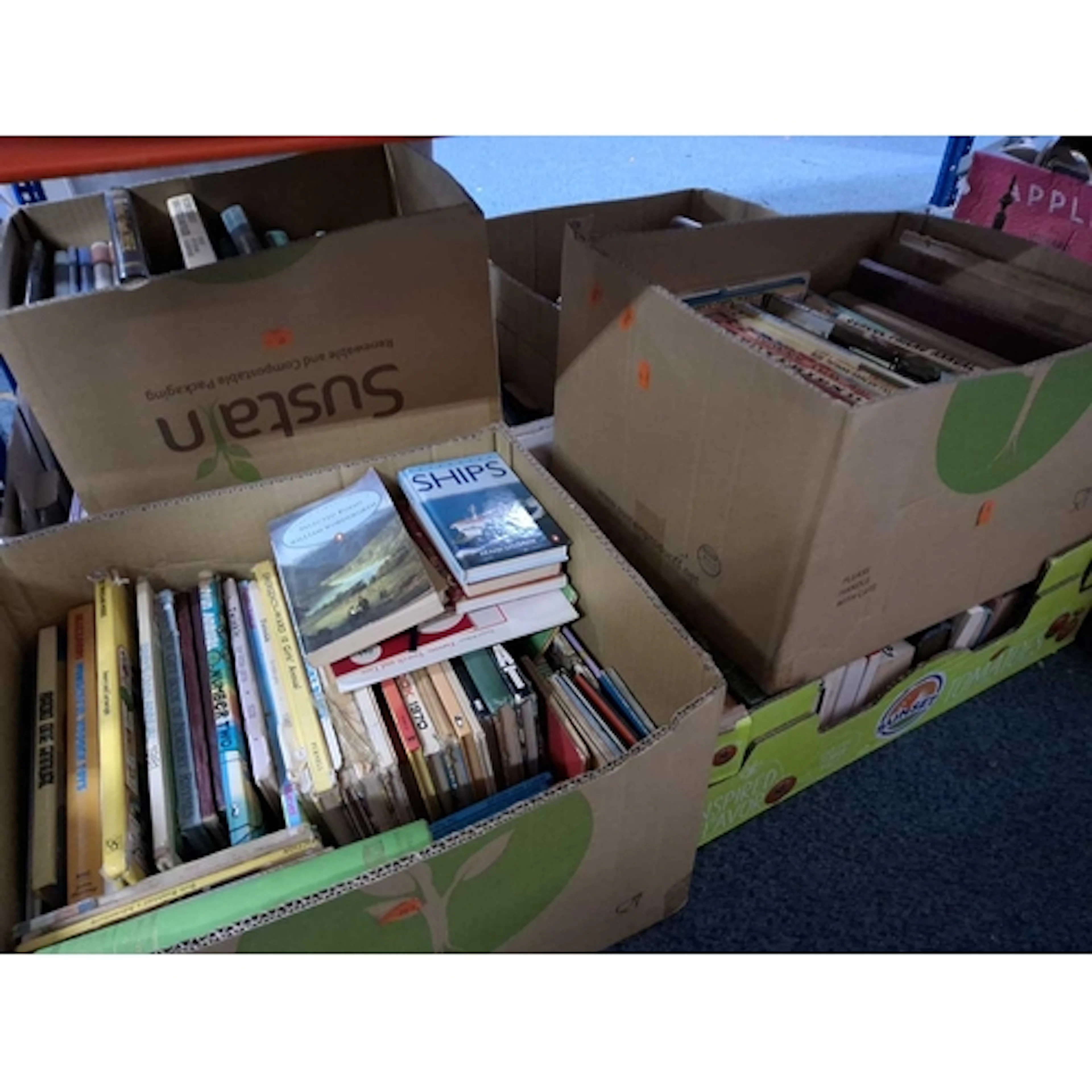SIX BOXES OF BOOKS containing a large number of miscellaneou...