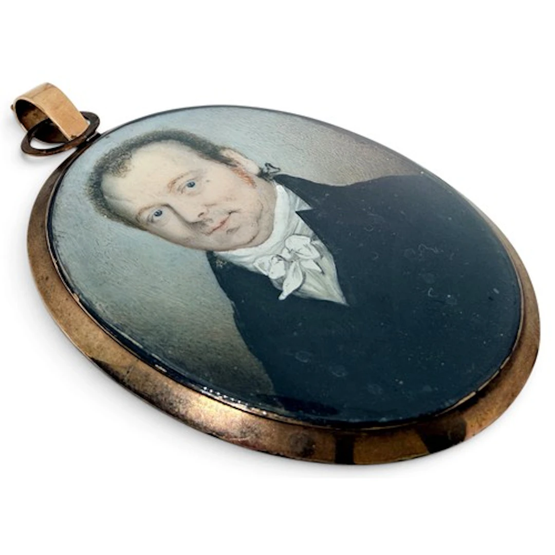 An early 19th century double sided portrait miniature with a...