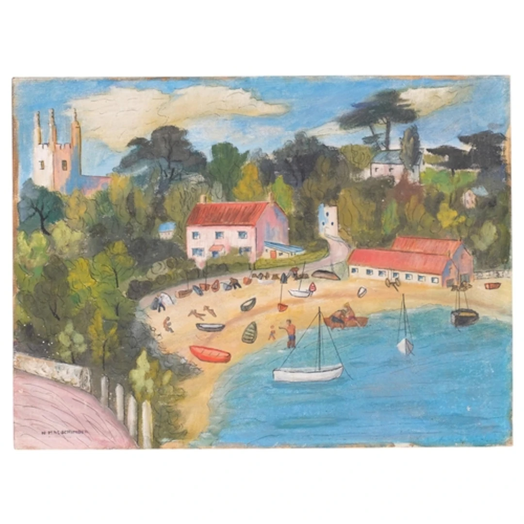 N Malschinger, St Anthony in Meneague, Cornwall, oil on boar...