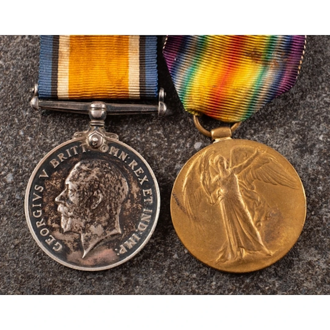 A WWI pair to '50393 Pte. W H Vass Lan Fus' War Medal and V...