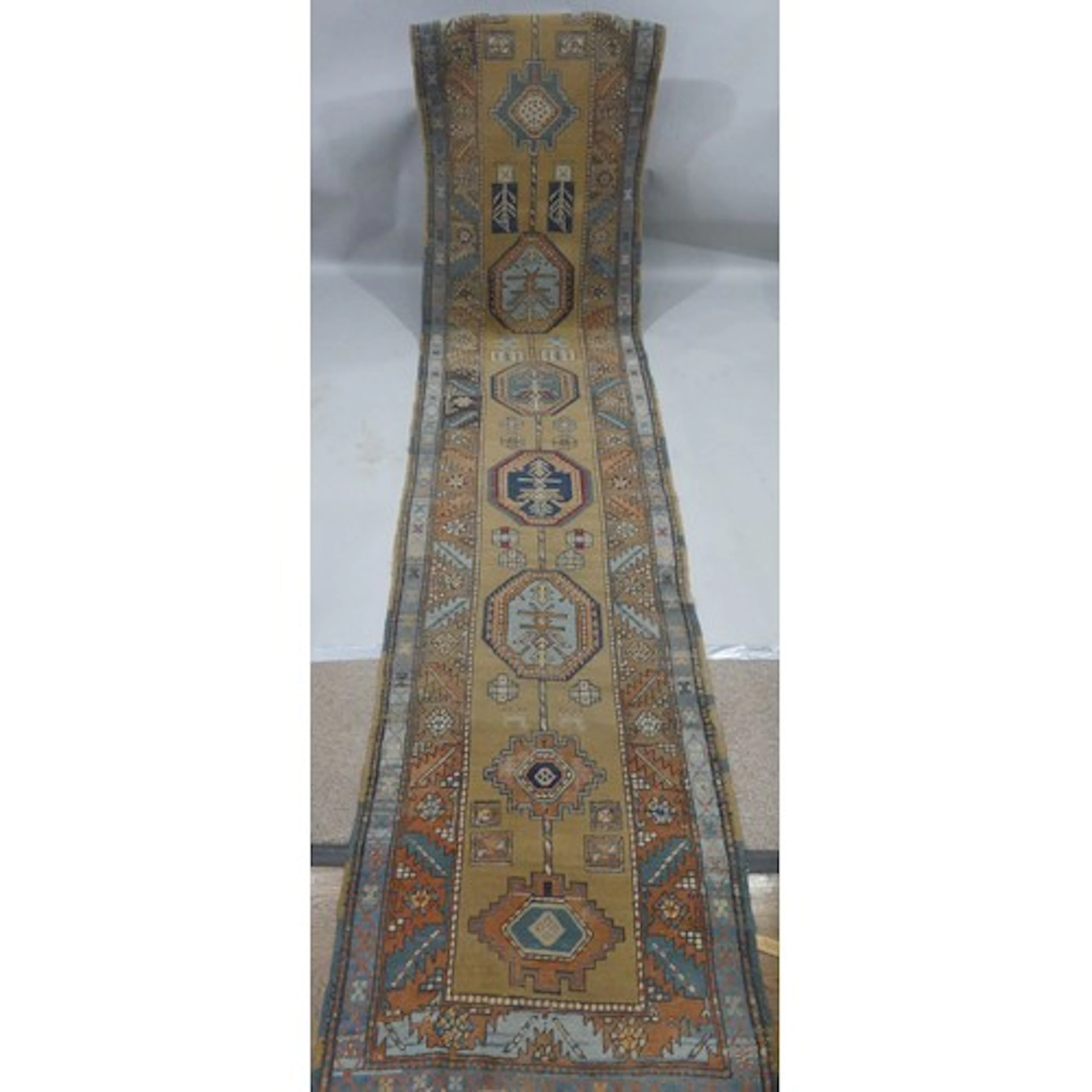 Tribal Rugs; an old Turkish runner, 100% wool, pile worn in ...