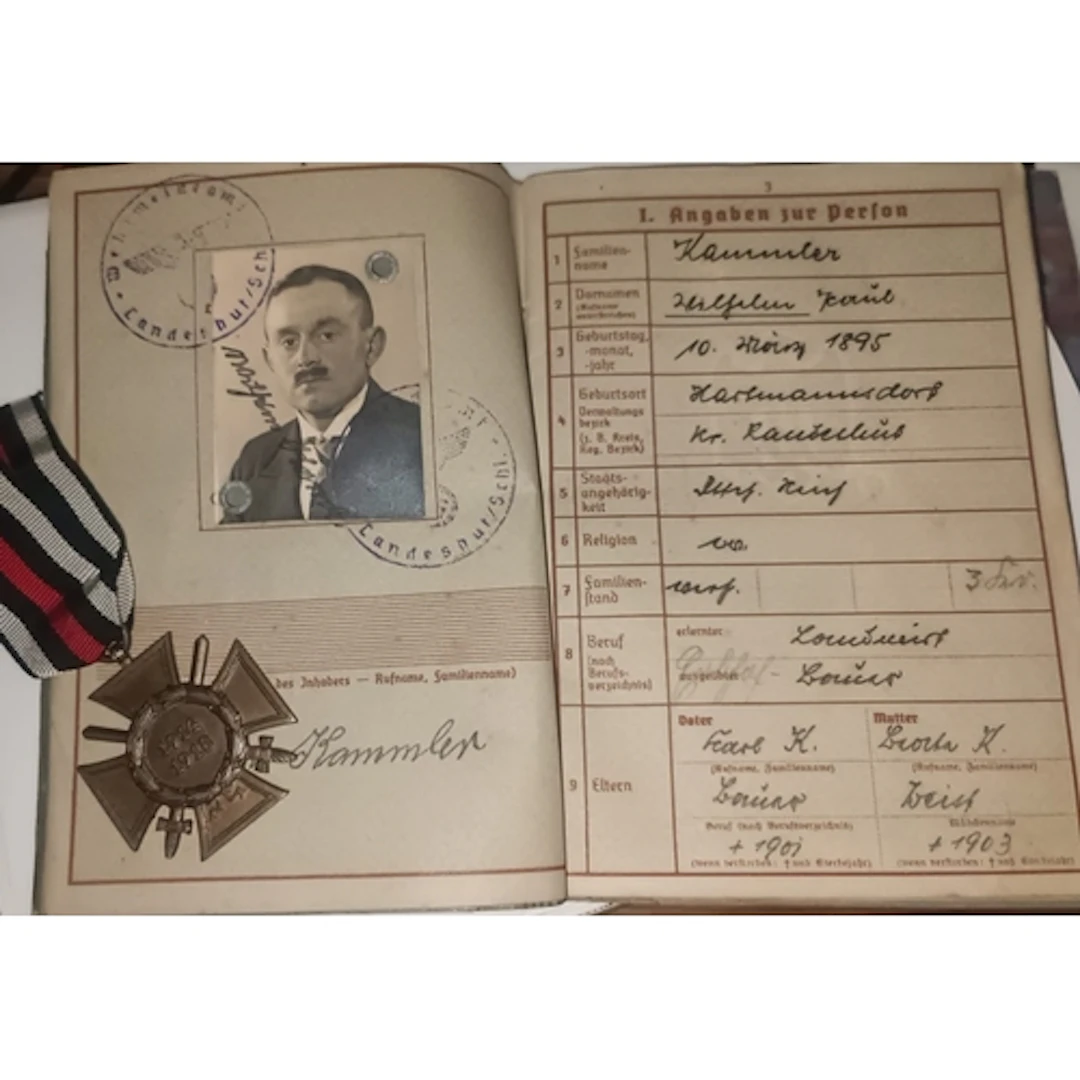 World War II German Military Interest Medal with Ribbon Iron...