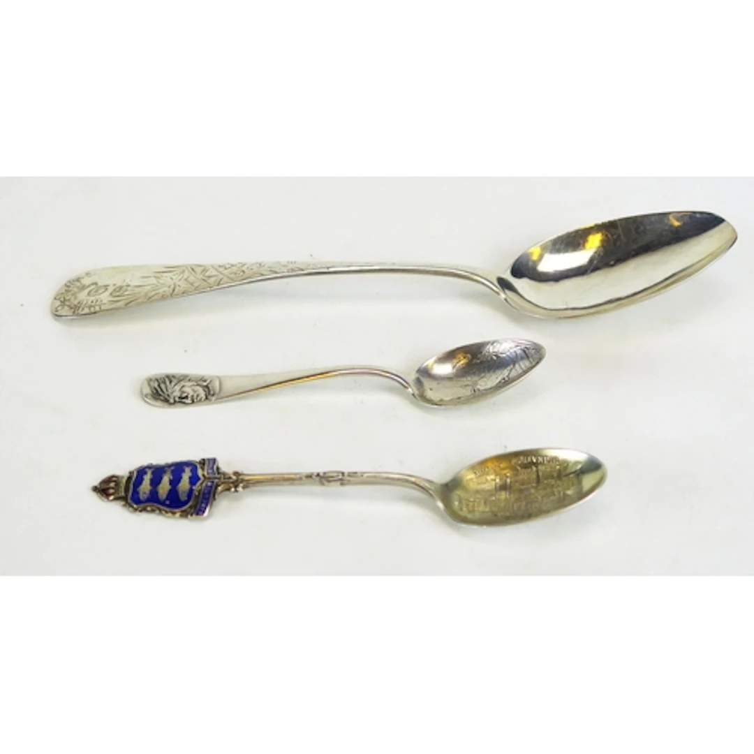 Three silver spoons, various makers and dates, 52g, 1.67ozst