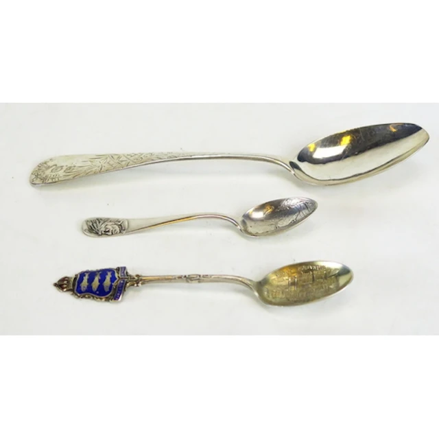 Three silver spoons, various makers and dates, 52g, 1.67ozst
