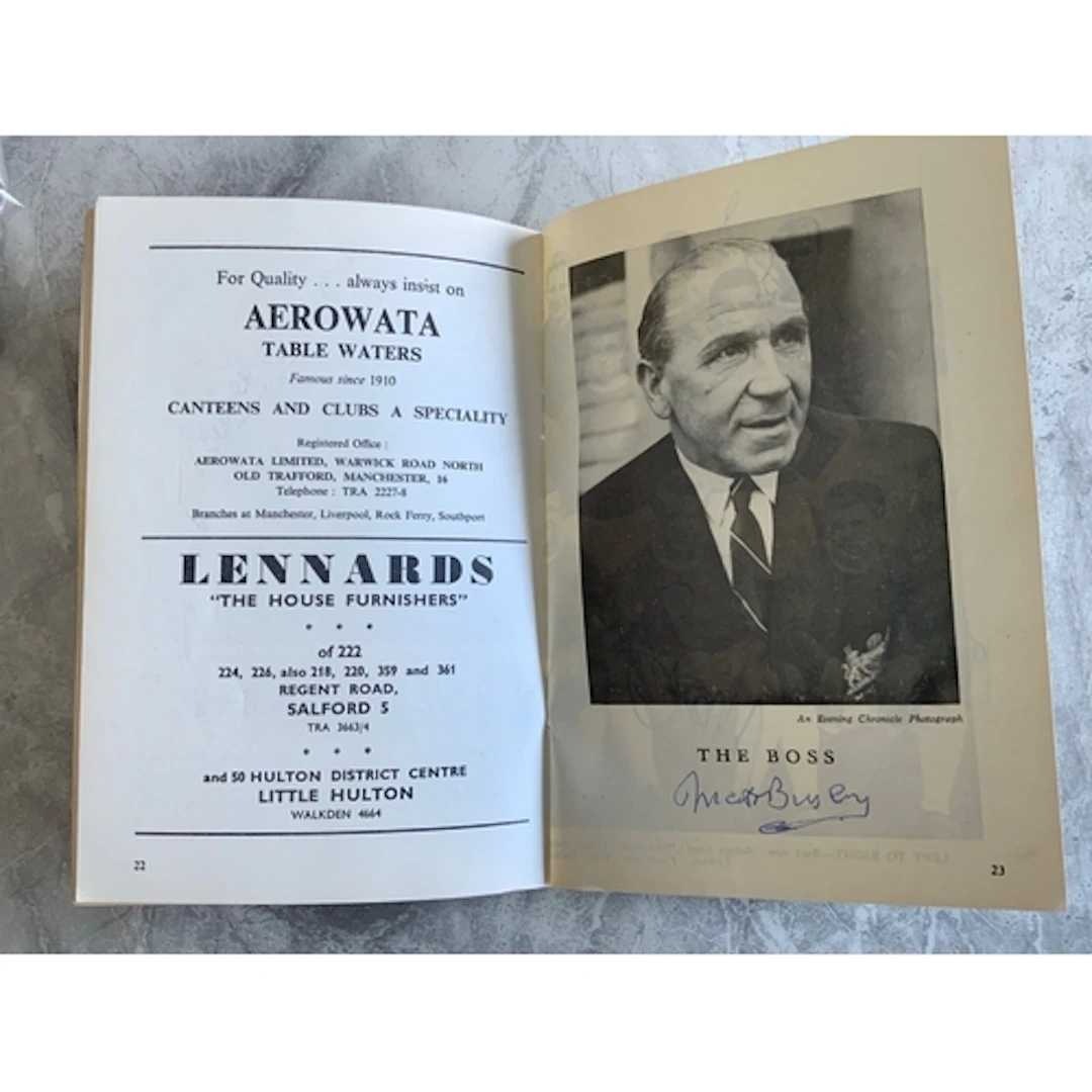 Manchester United 62/63 Signed Football Supporters Handbook:...