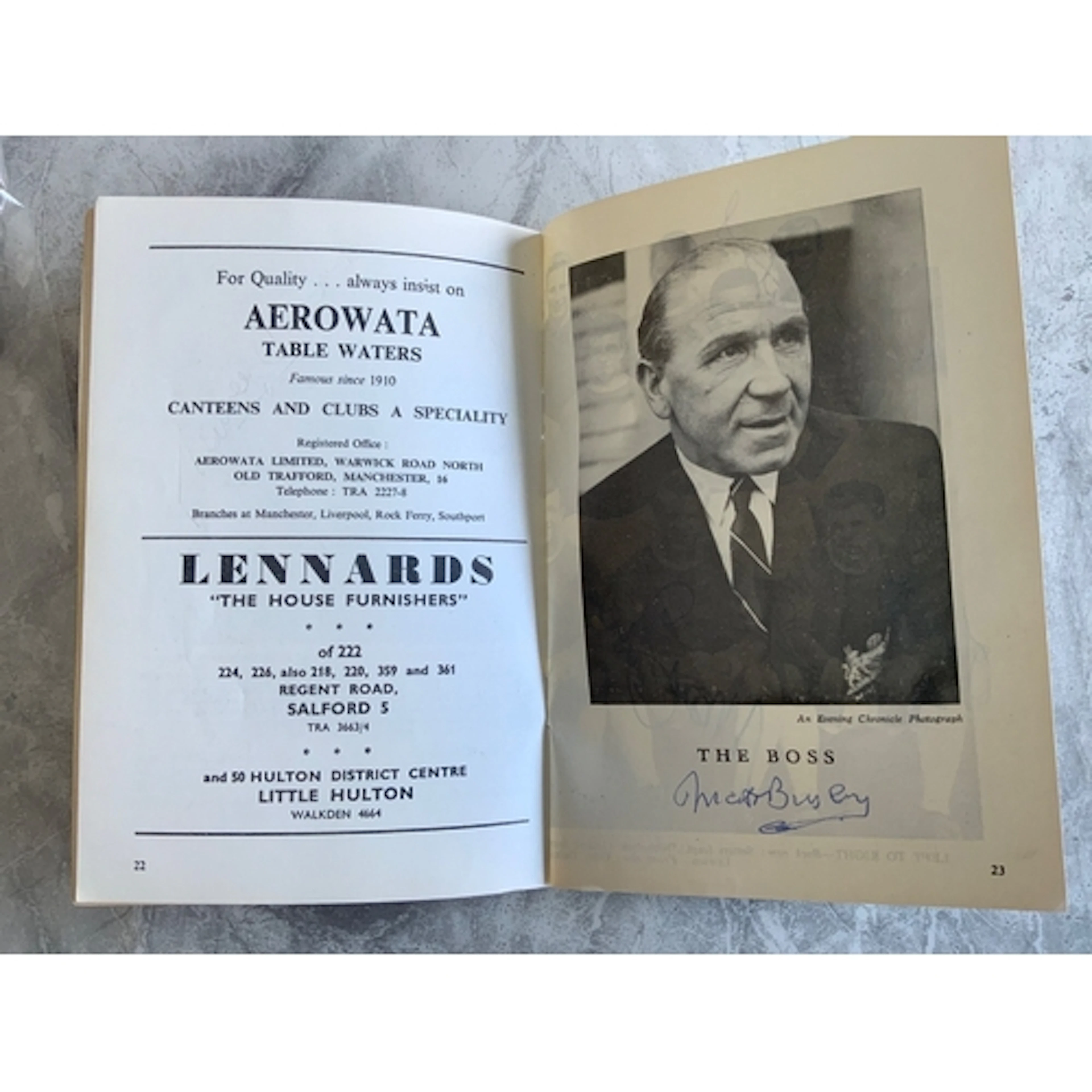 Manchester United 62/63 Signed Football Supporters Handbook:...