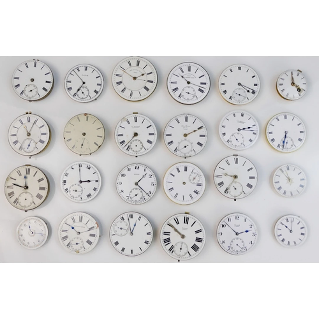 Twenty five pocket watch movements