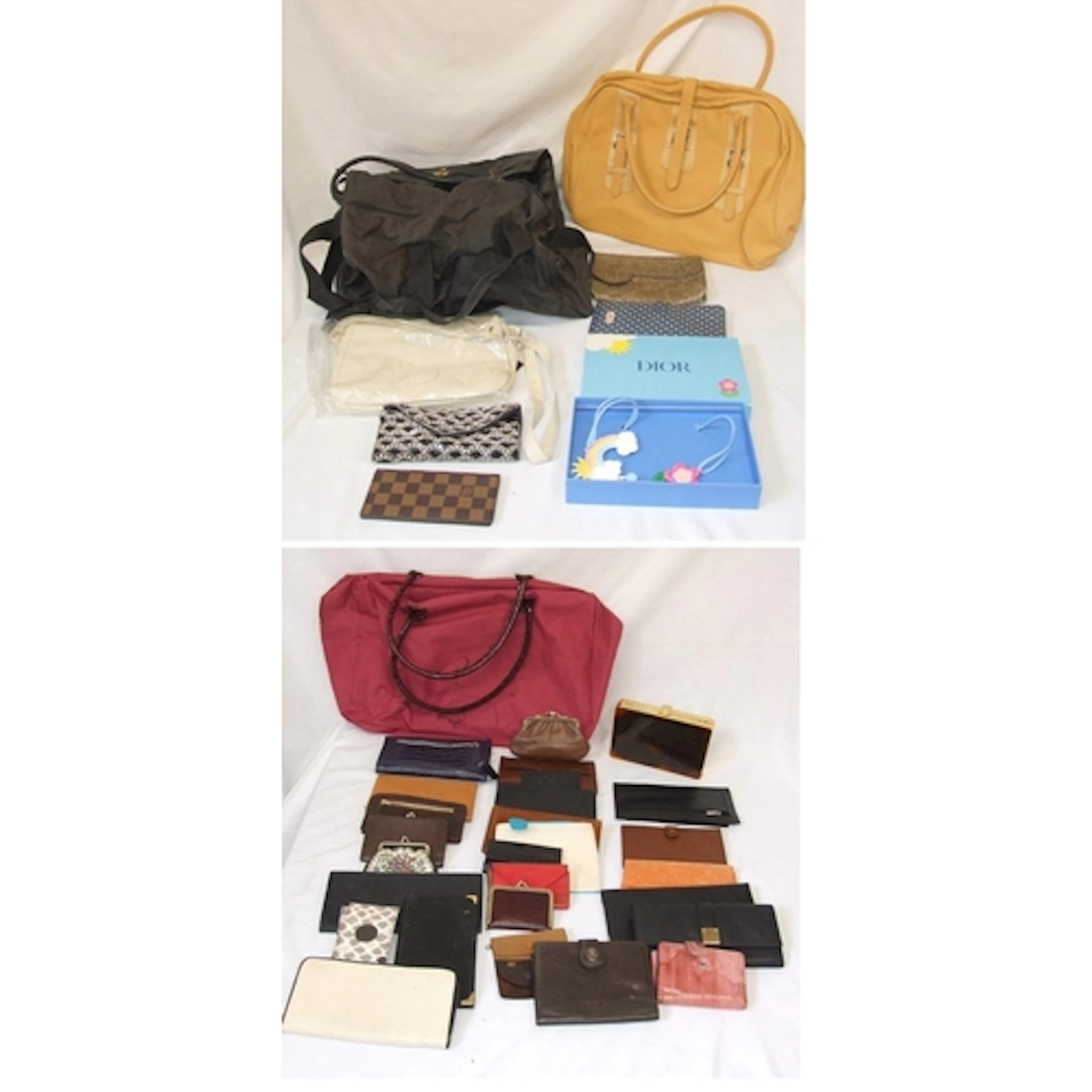 Handbags, Purses, Wallets etc. incl. Estee Lauder mustard co...