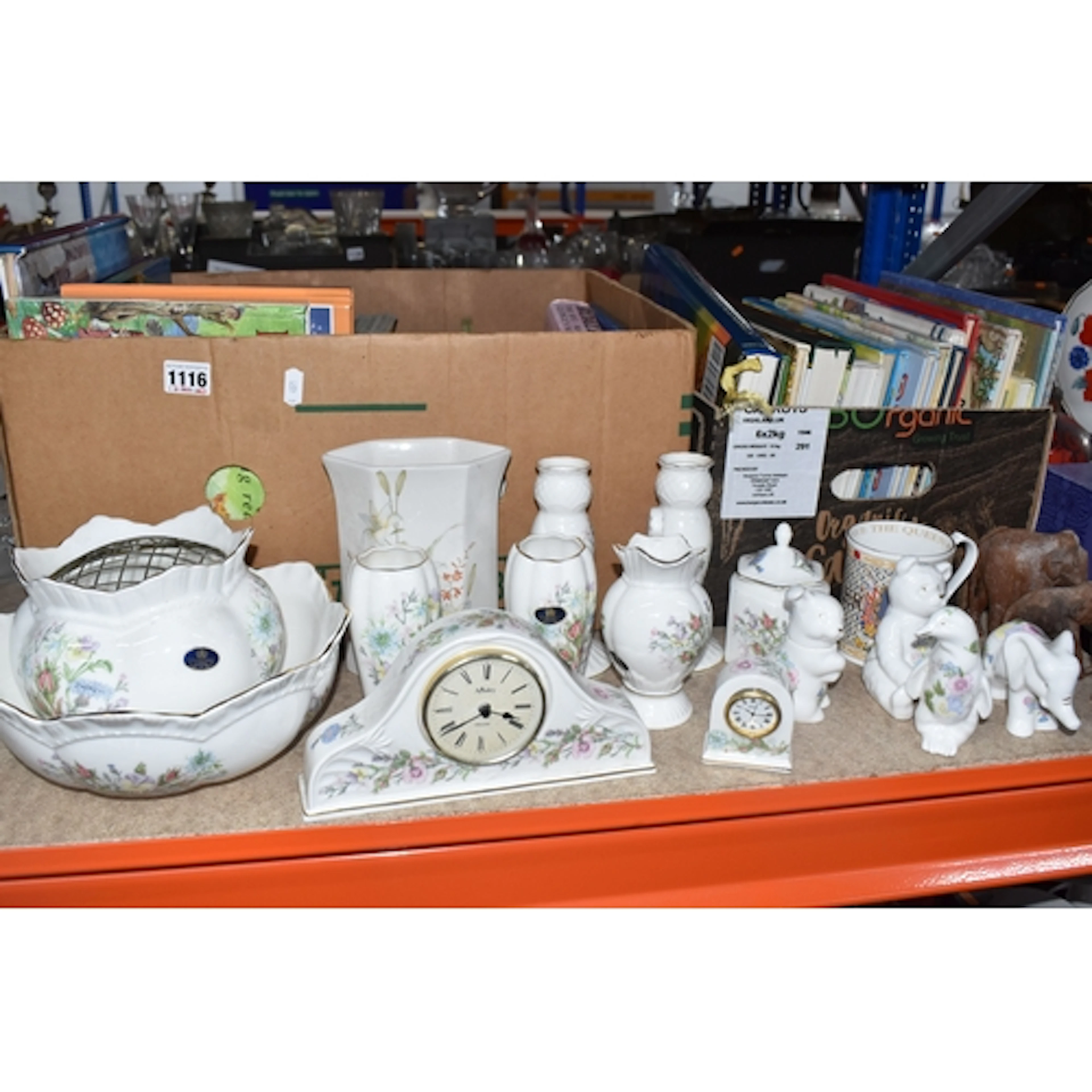 TWO BOXES AND LOOSE BOOKS AND CERAMICS, to include approxima...