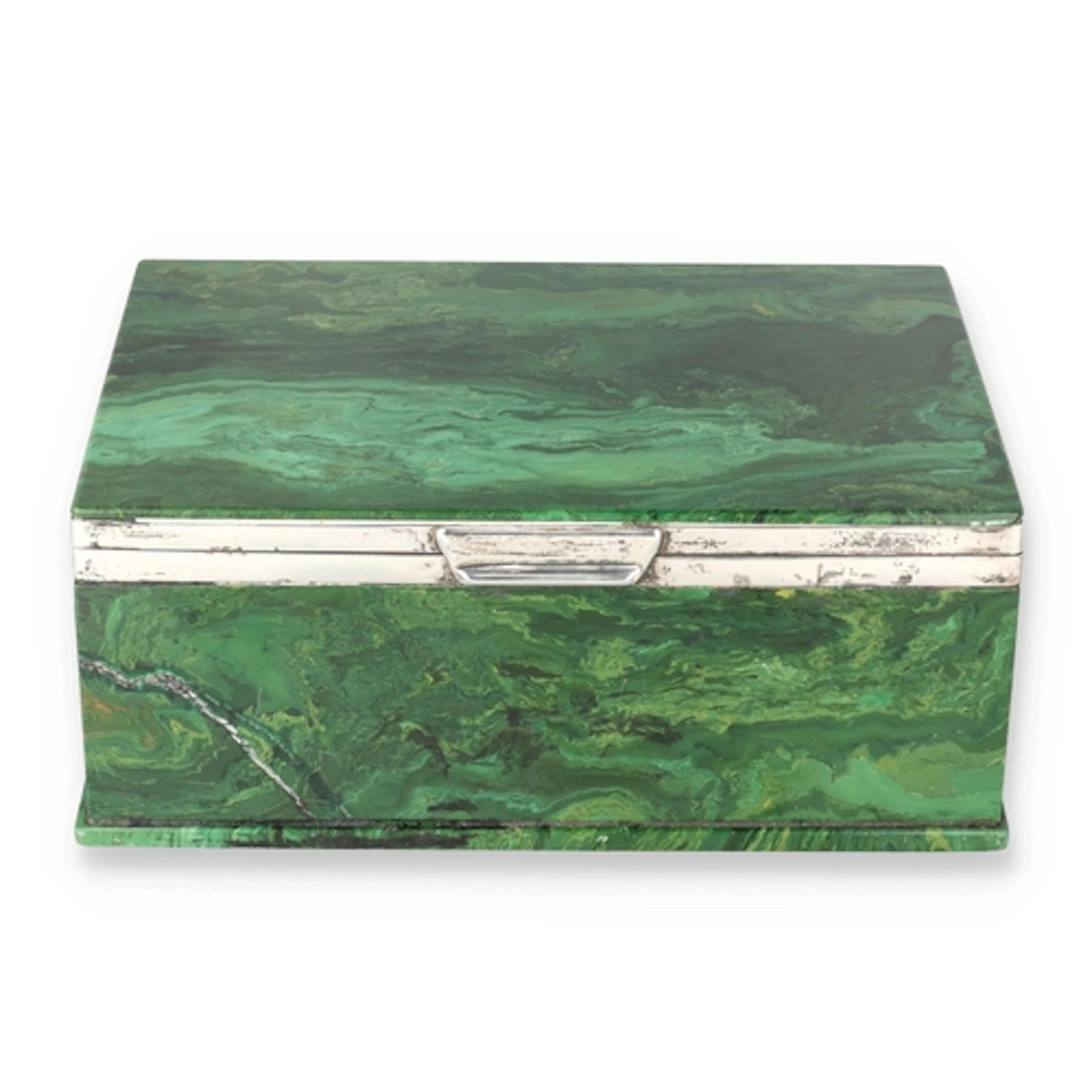 CALLOW OF MOUNT STREET, MAYFAIR: A SILVER MOUNTED MALACHITE ...