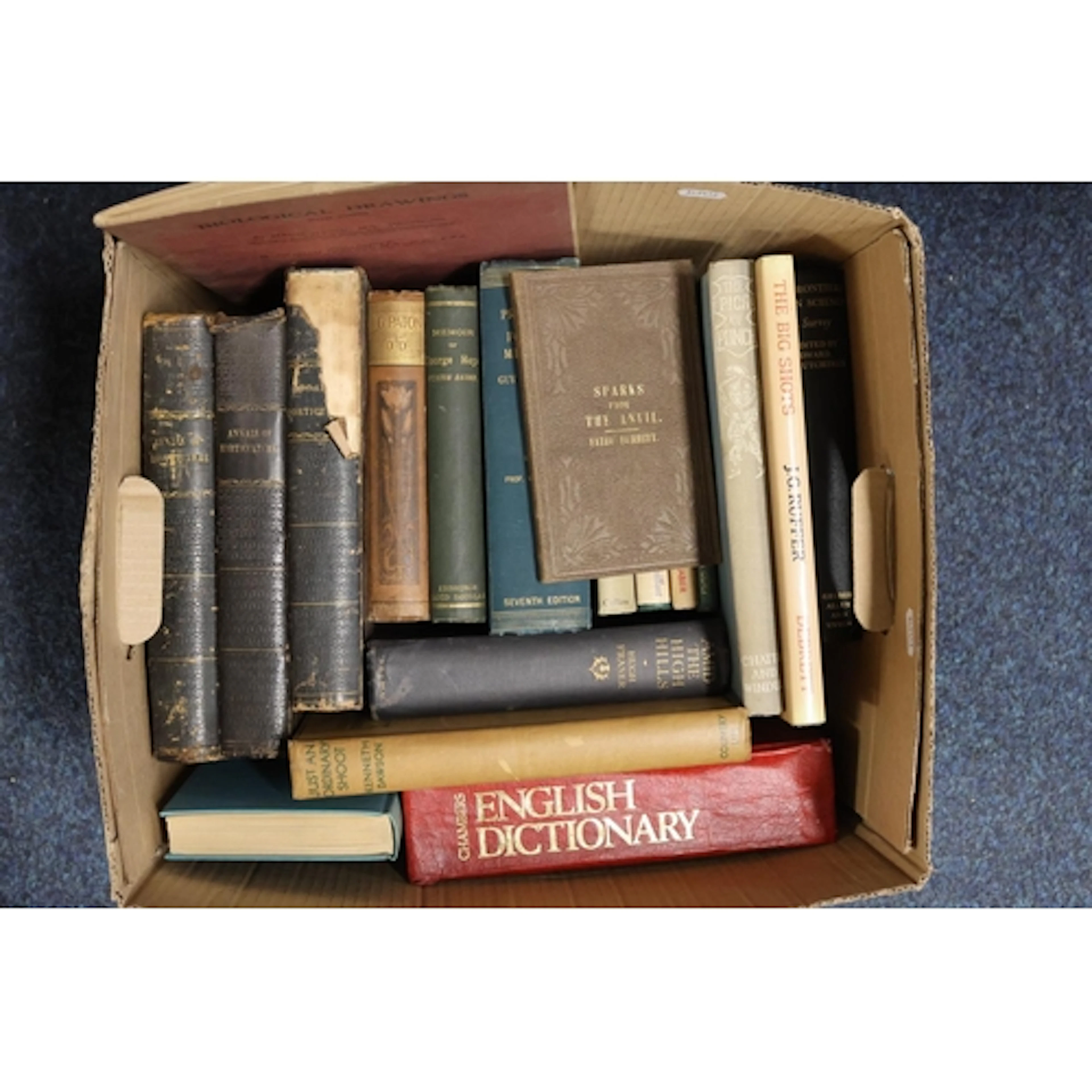 Box containing mixed books o include The Pick of Punch, etc.