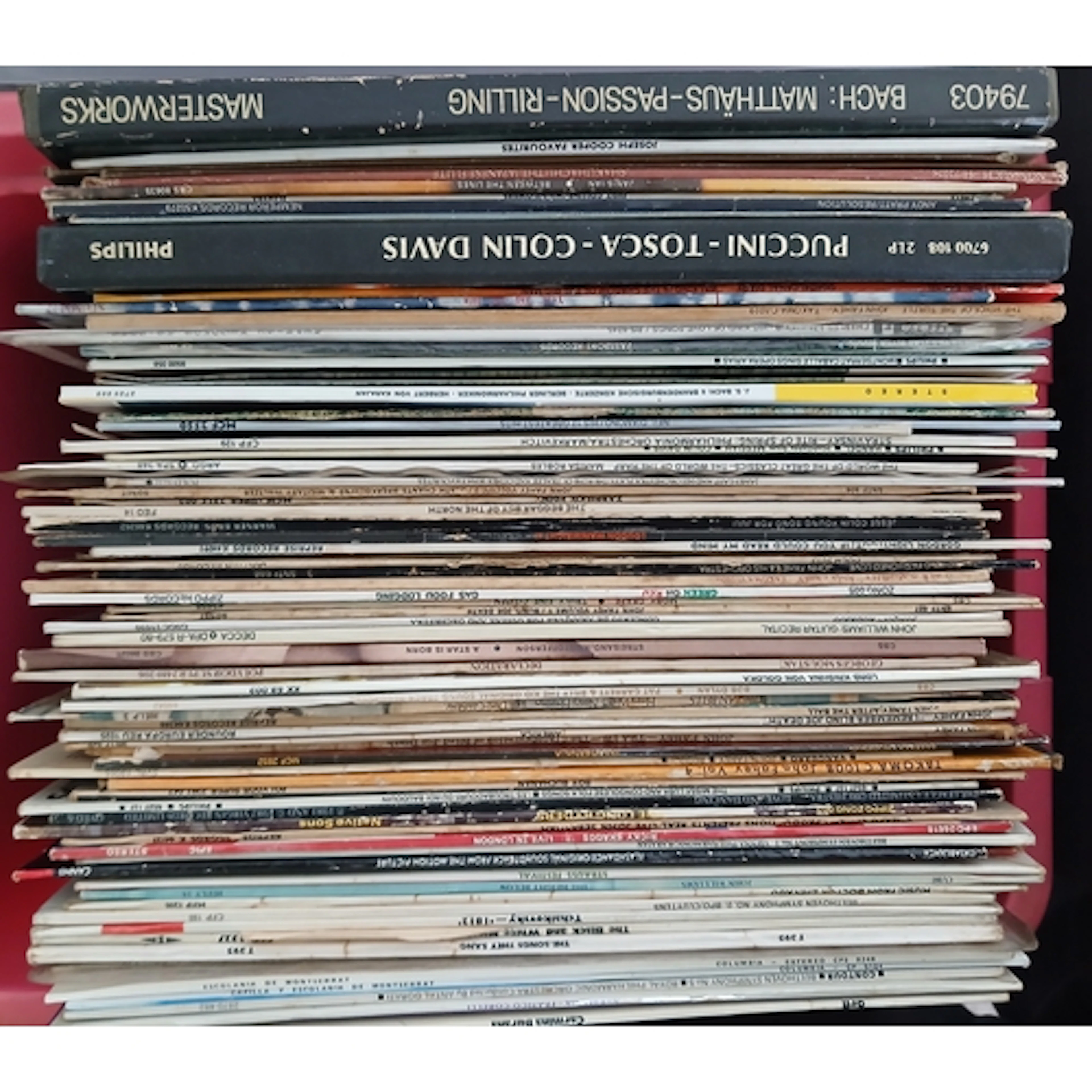 Four boxes of assorted LPs.