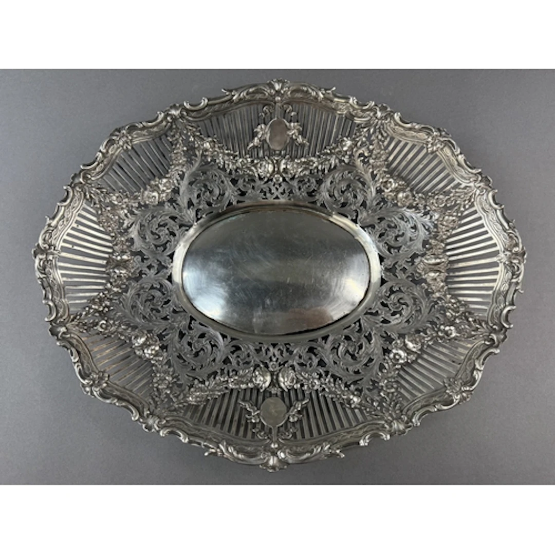 Silver: a German white metal fruit bowl, bearing 800 grade m...