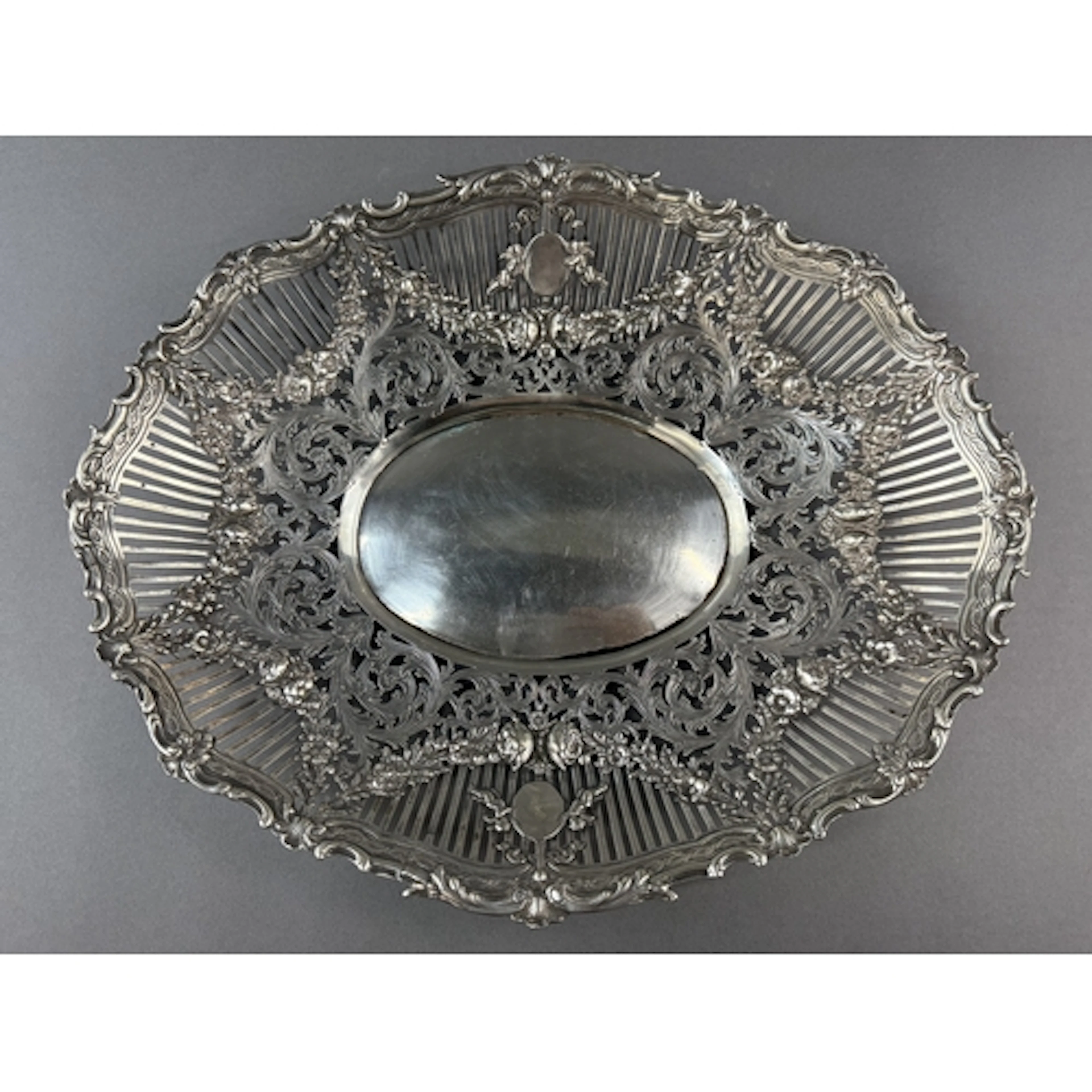 Silver: a German white metal fruit bowl, bearing 800 grade m...