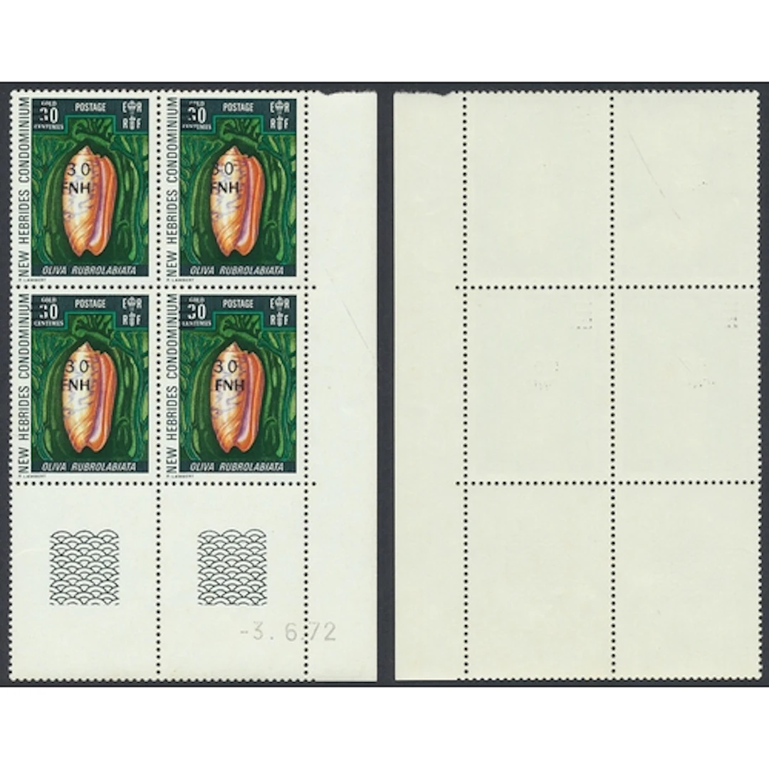 New Hebrides.1977-8 surch 25f on 25c and a 30f on 30c local...