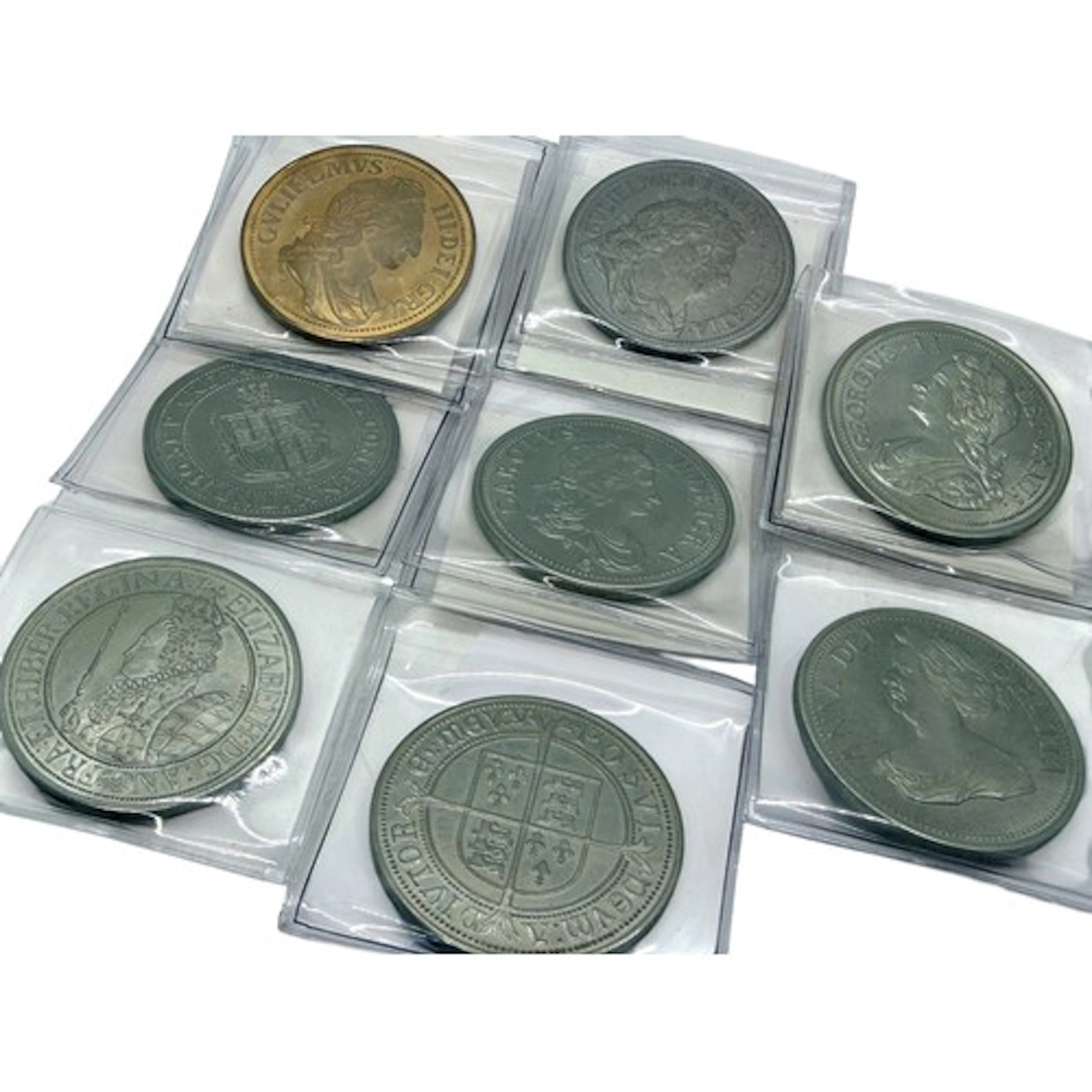 8 Replica Crowns, Edward VI, Elizabeth I James 1st , Charles...