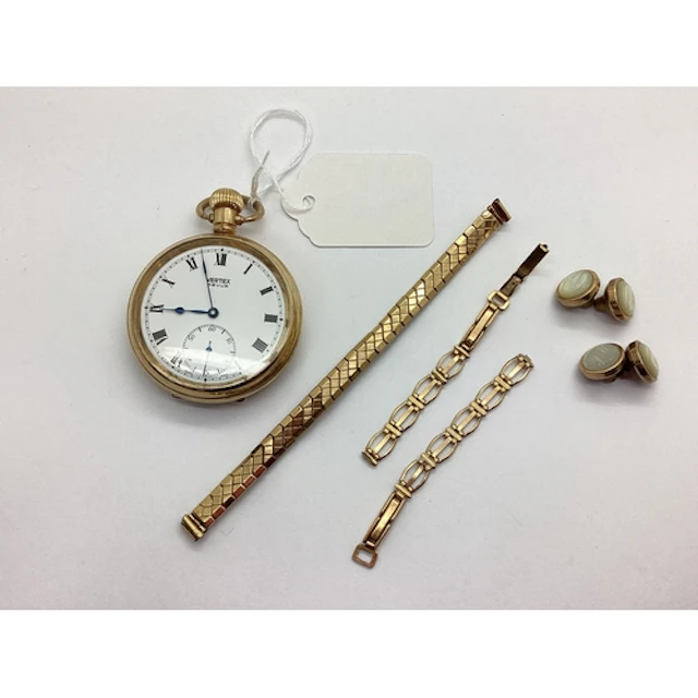 Verte Revue Gold Plated Cased Openface Pocket Watch, the sig...