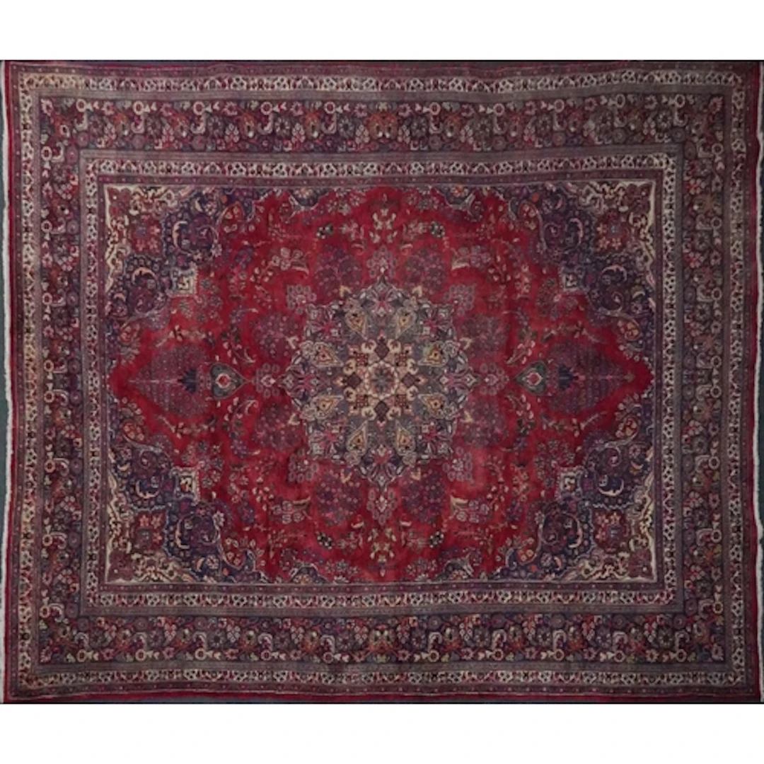 Large 20th century Persian hand knotted carpet decorated wit...
