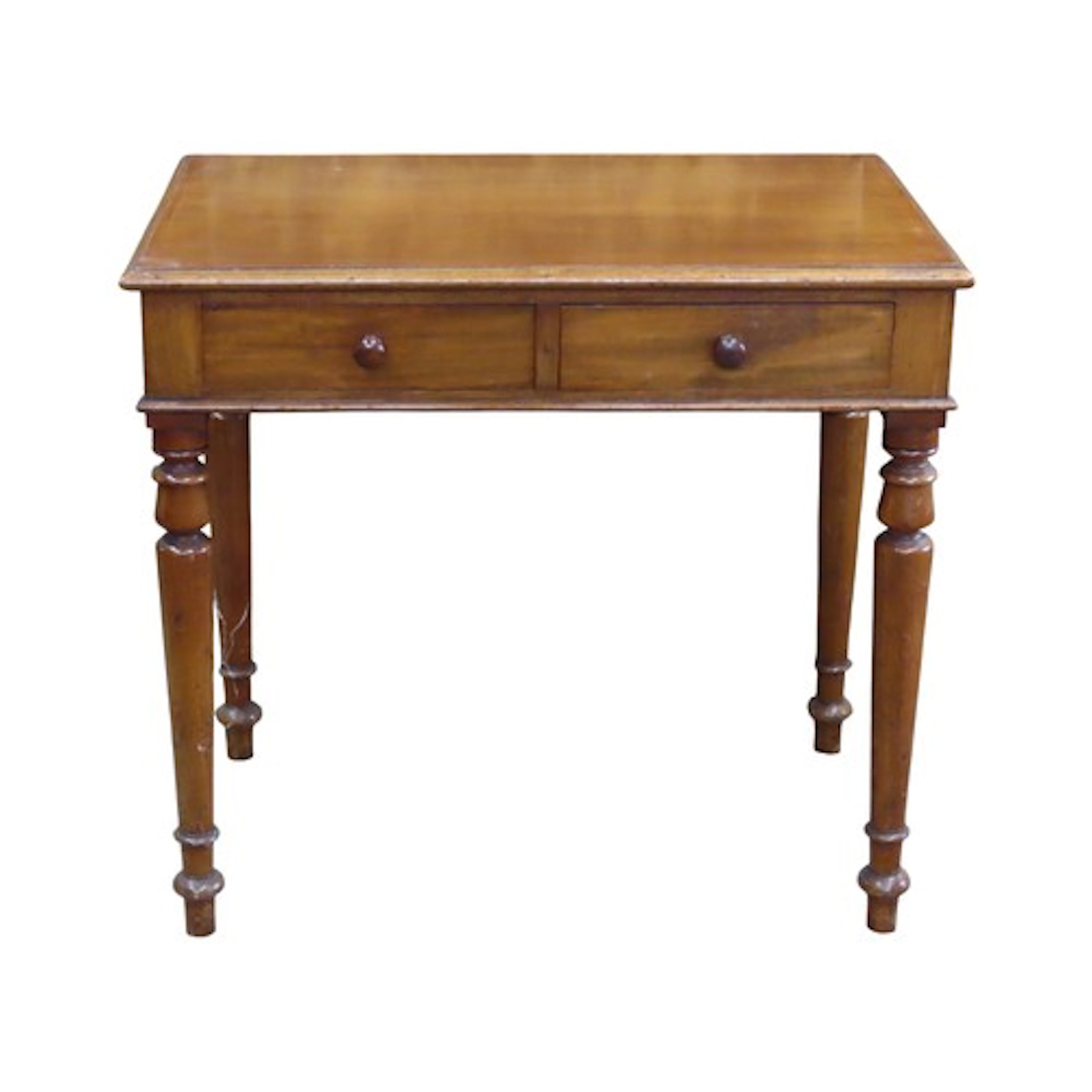 A Victorian mahogany side table fitted with two frieze drawe...