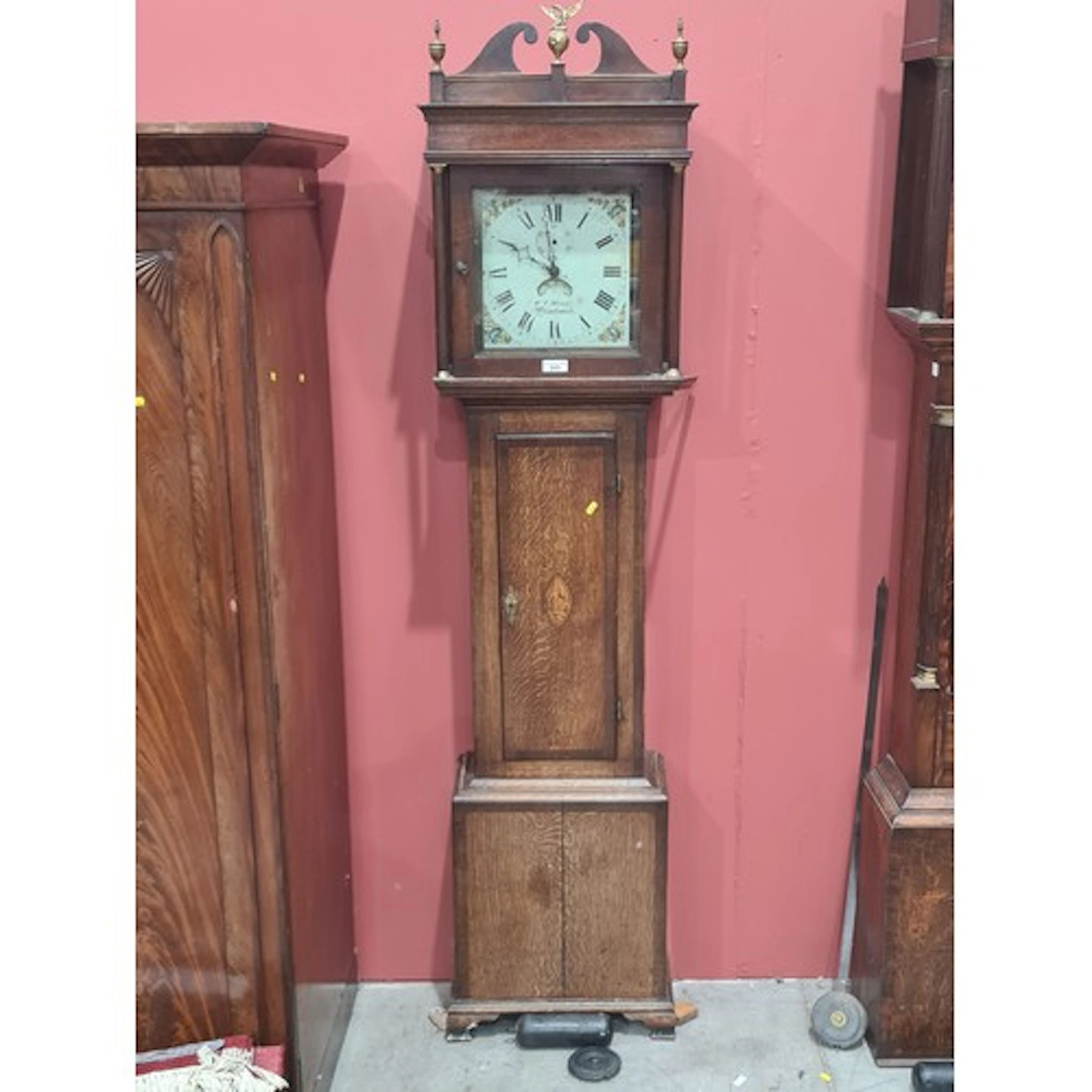 A 19th Century Longcase Clock with square painted dial by W....