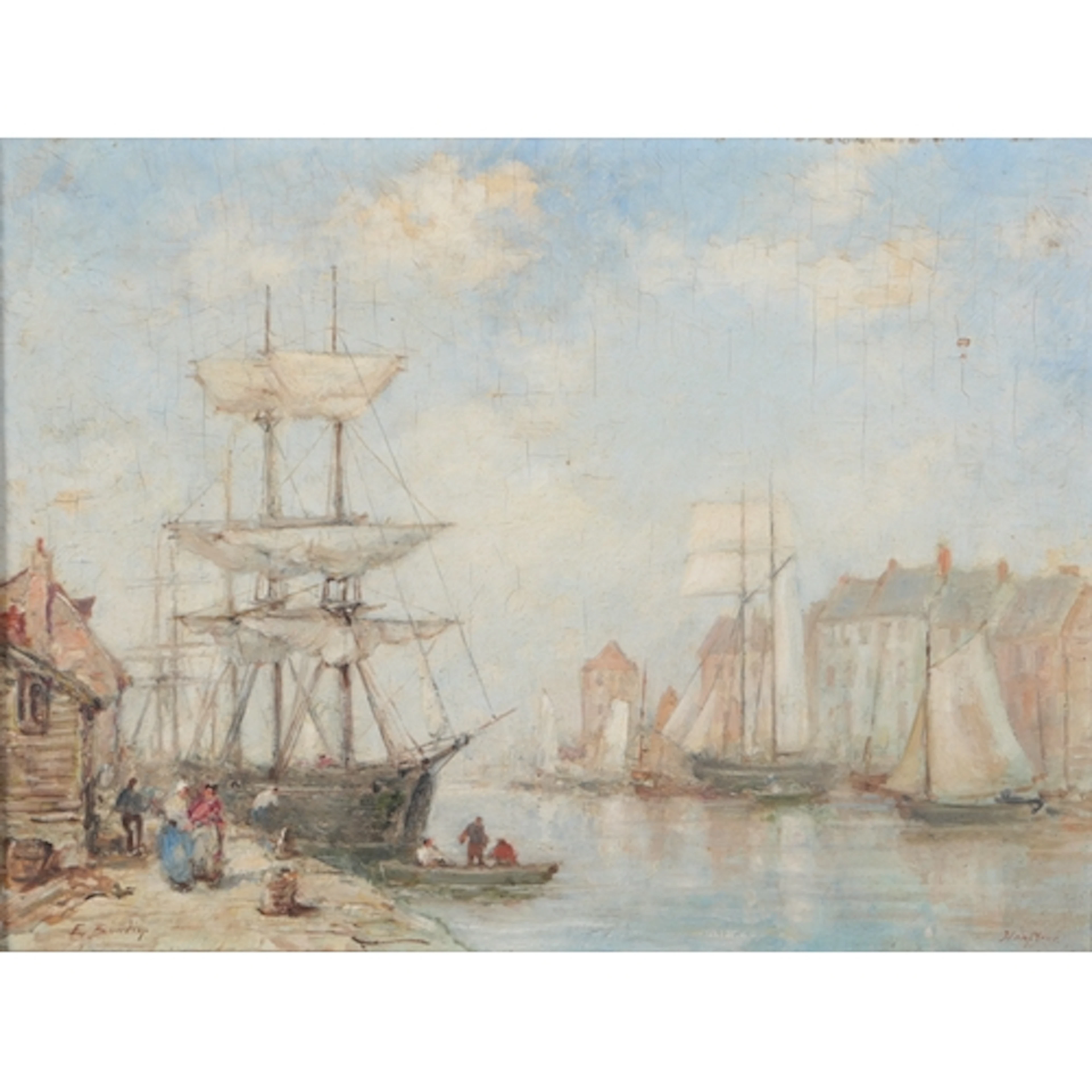 Attributed to Eugène Boudin (French, 1824-1898) 'Honfleur' ...