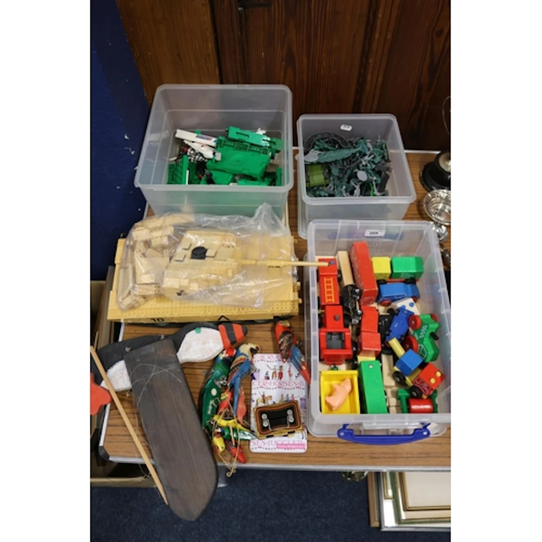Early Learning Centre wooden toy tractors, trucks, etc., pla...