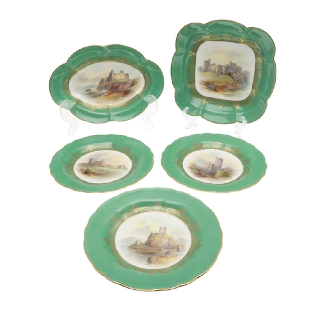 ROYAL WORCESTER PART DESSERT SERVICE - JAMES STINTON. A Roya...