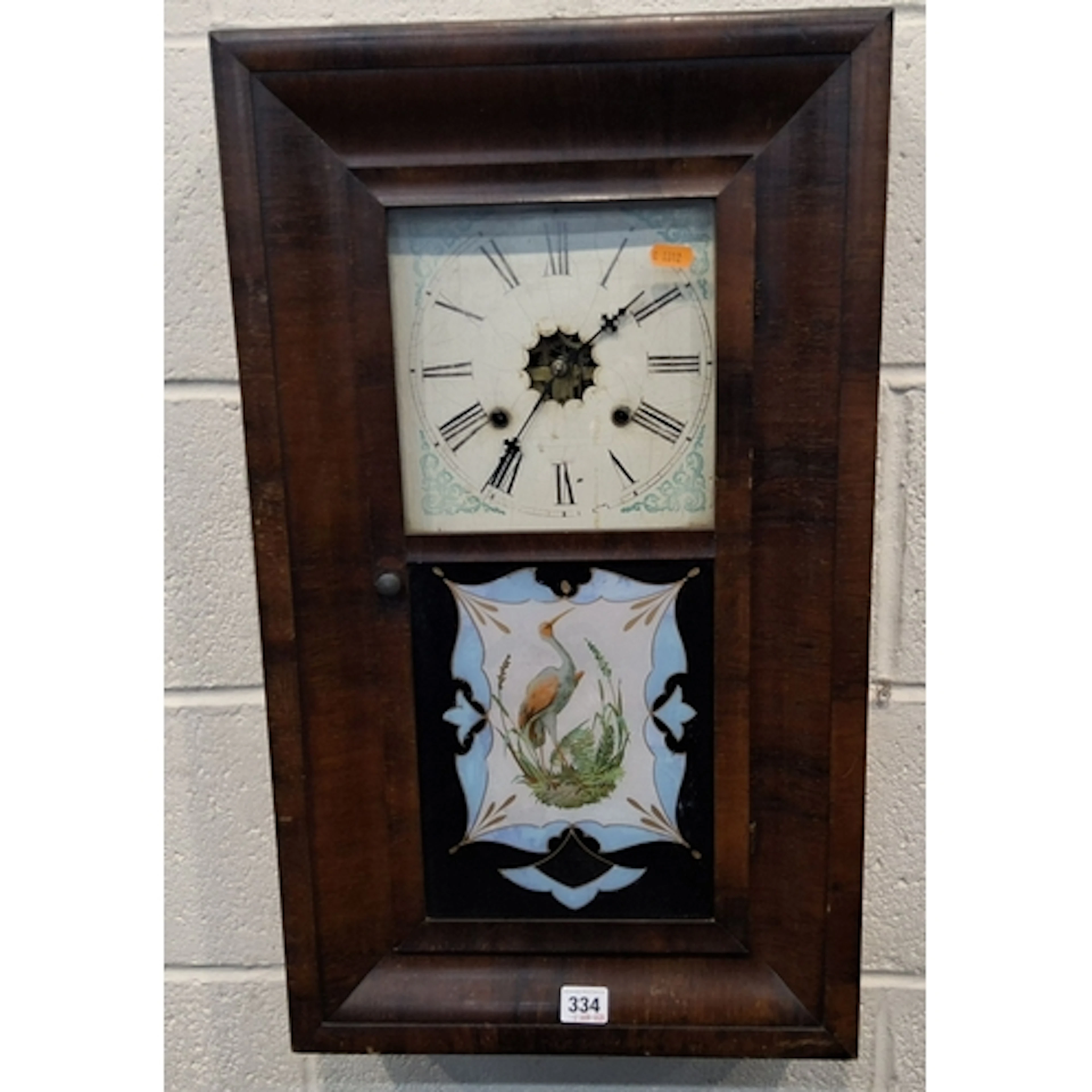 AN EARLY 20TH CENTURY ROSEWOOD AMERICAN WALL CLOCK, the sing...