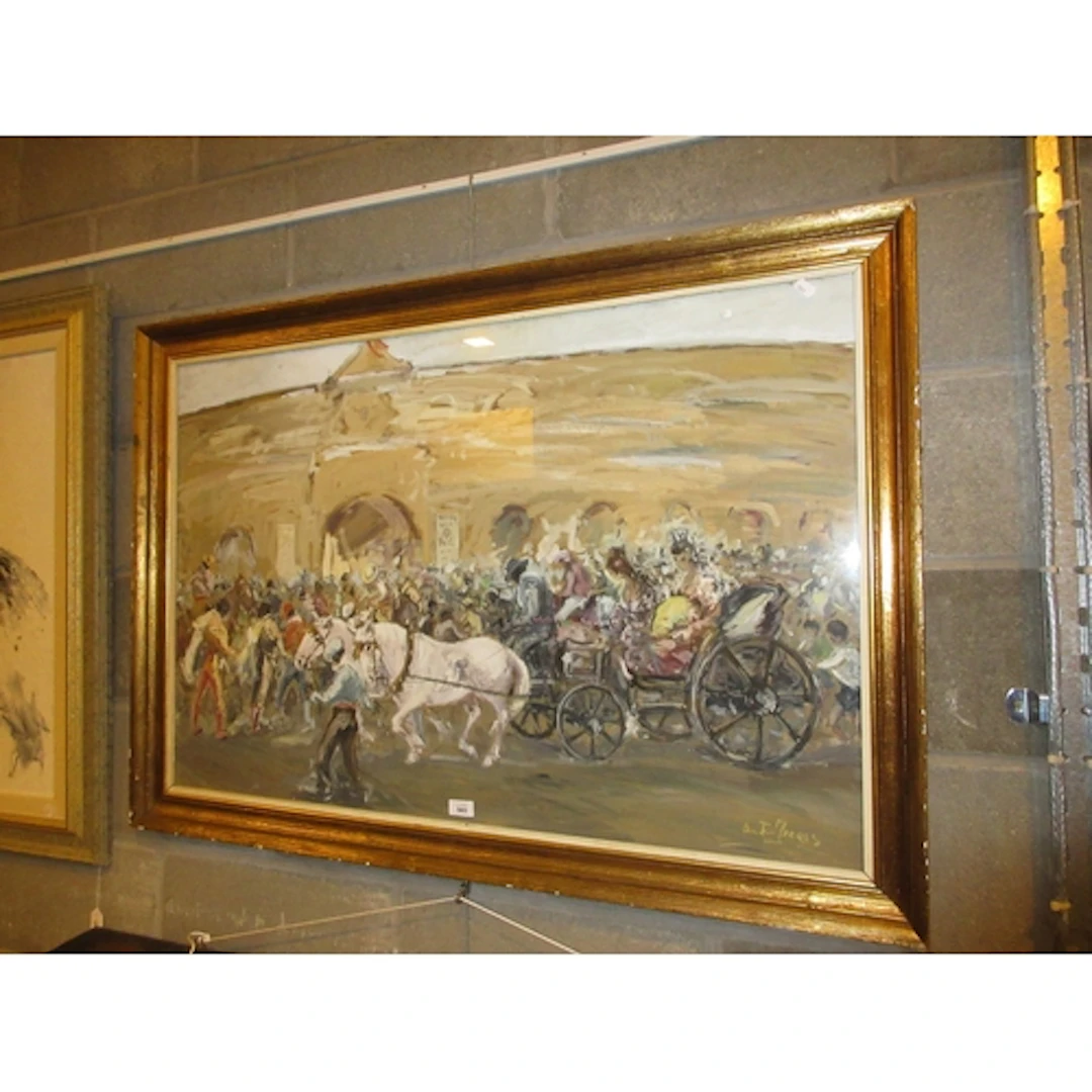 .... Torres, Painting, Spanish Celebration Scene, 69x105cm